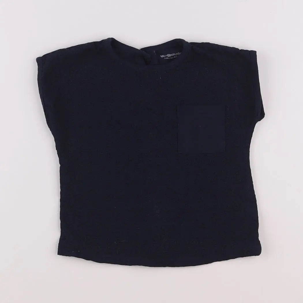 Vertbaudet - tee-shirt bleu - 6 mois