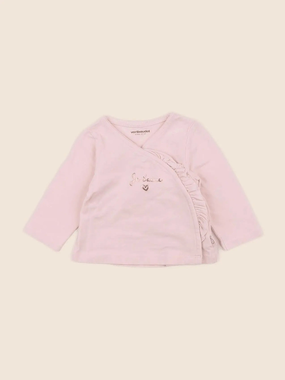 Vertbaudet - tee-shirt rose - 6 mois
