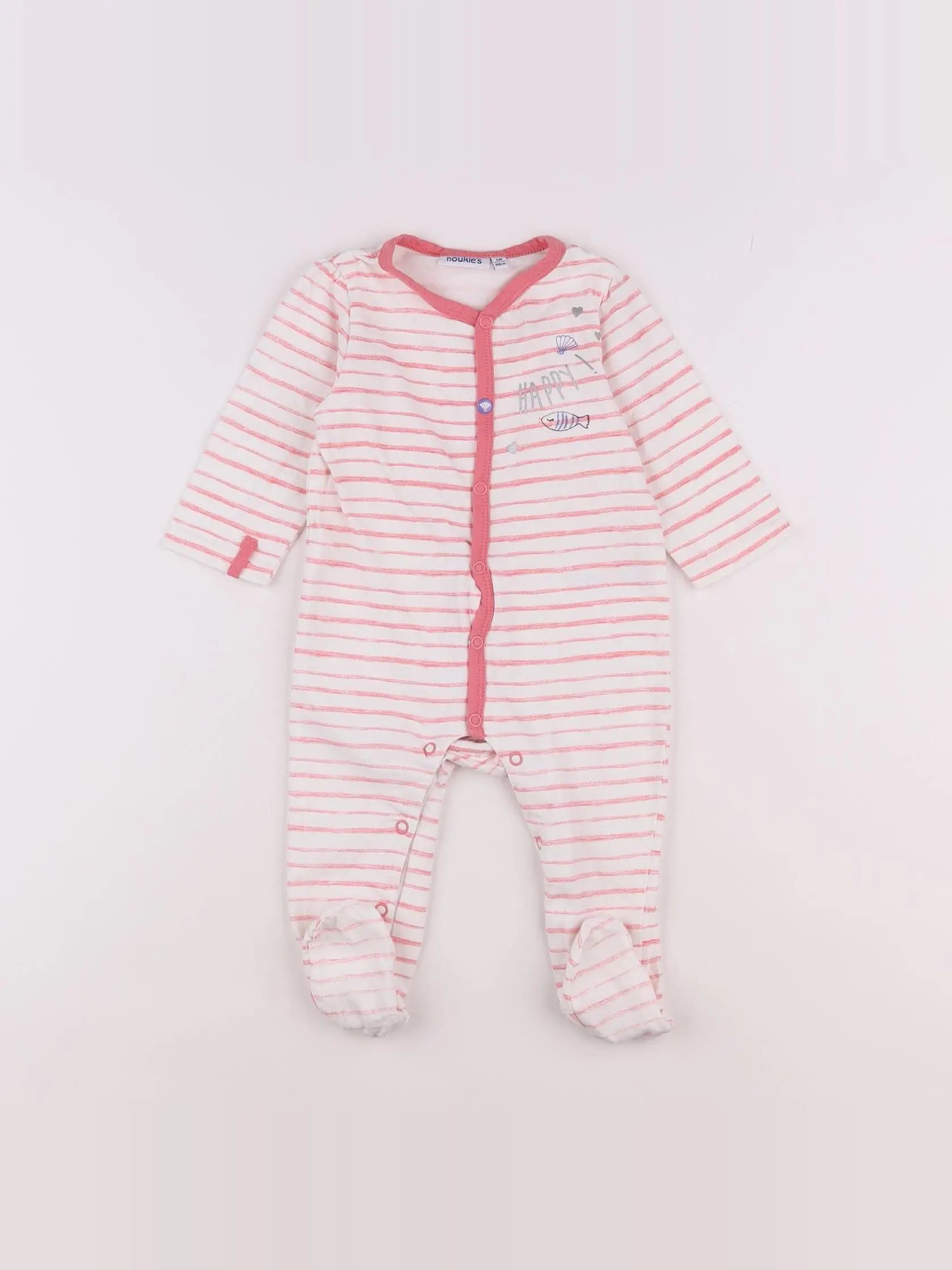 Noukie's - pyjama coton rose - 6 mois
