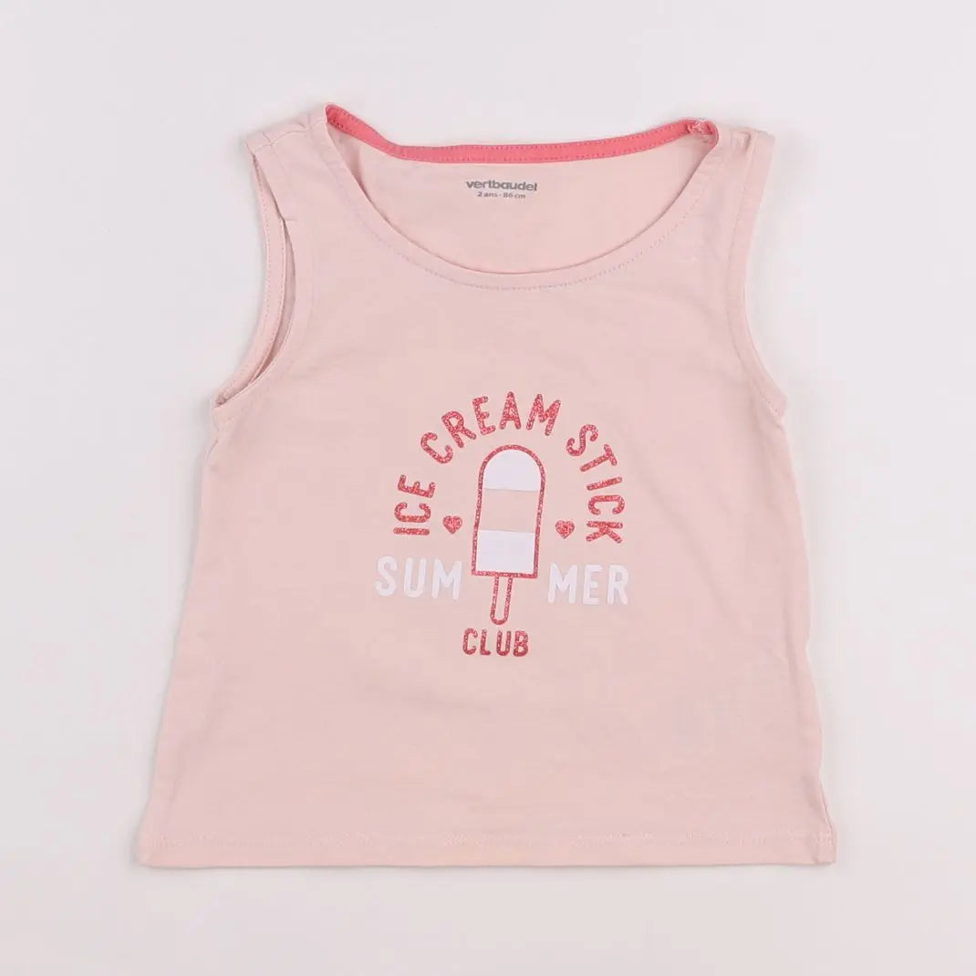 Vertbaudet - débardeur rose - 2 ans