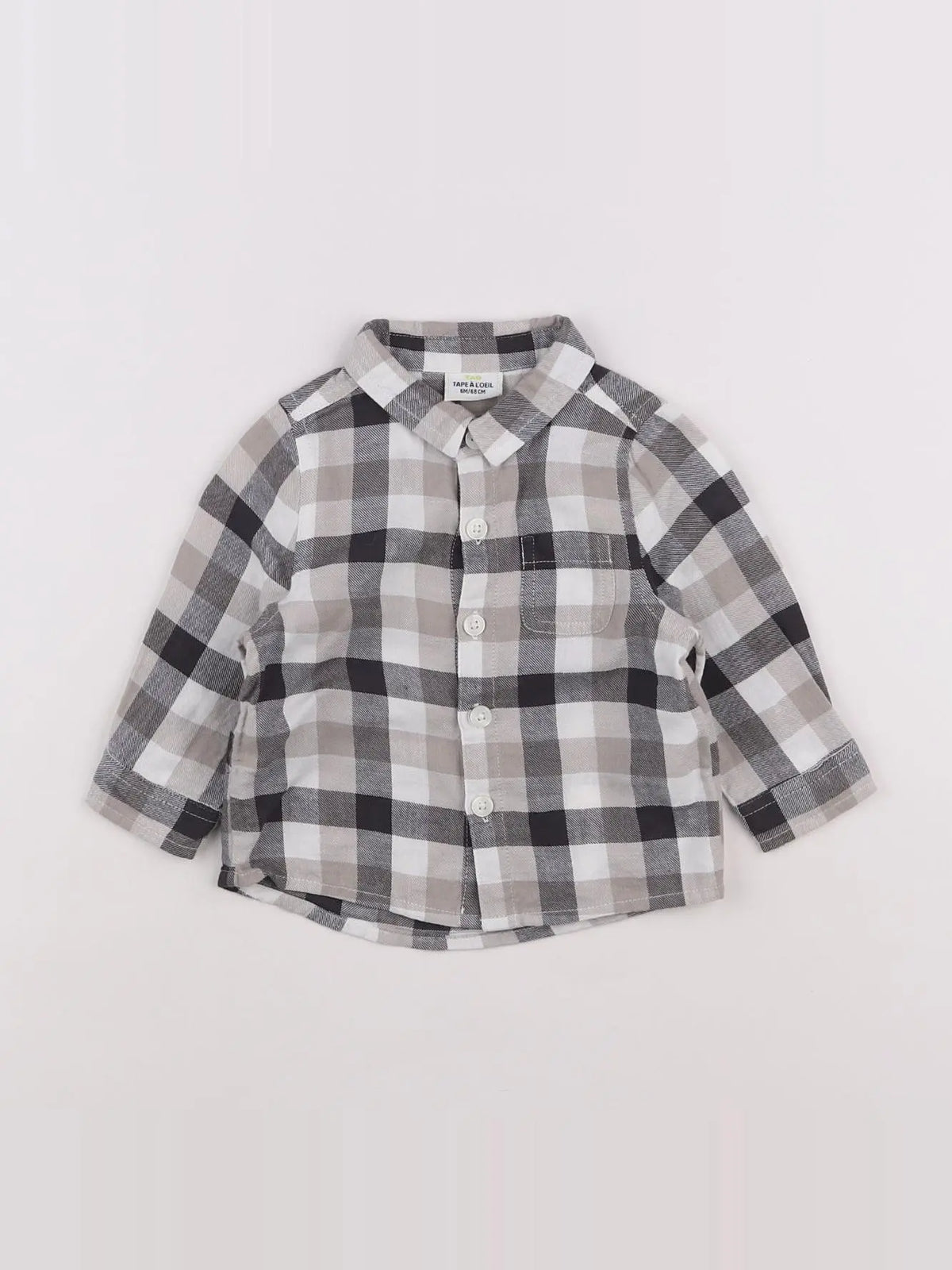 Tape à l'oeil - chemise blanc, gris - 6 mois