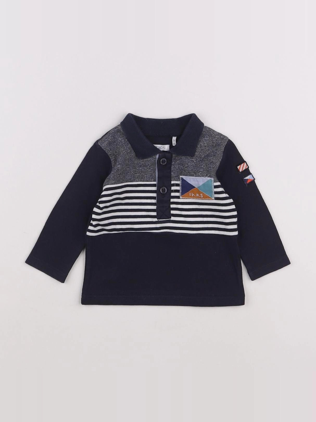 IKKS - polo bleu - 3 mois