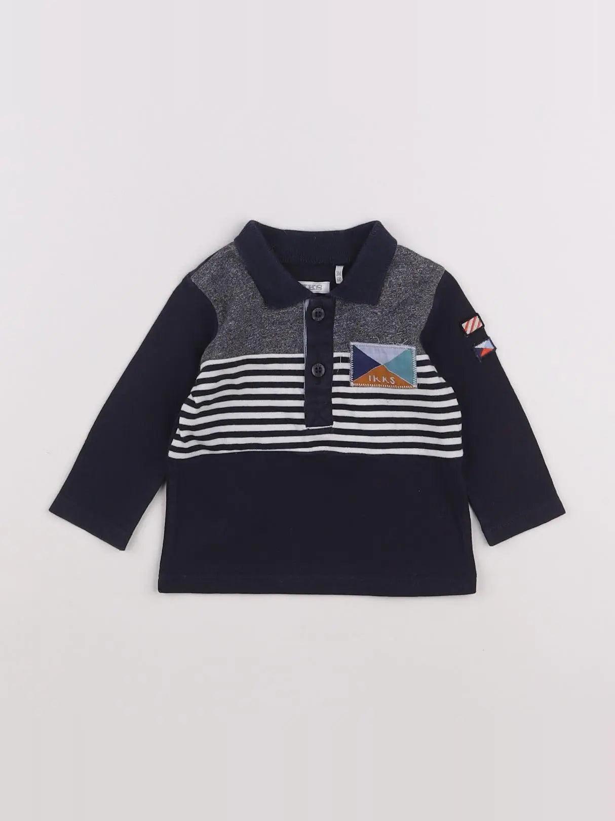 IKKS - polo bleu - 3 mois