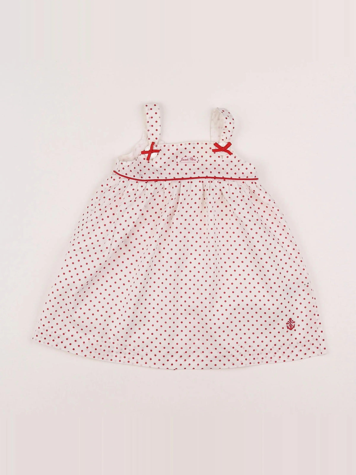 Jacadi - robe beige, rouge - 6 mois