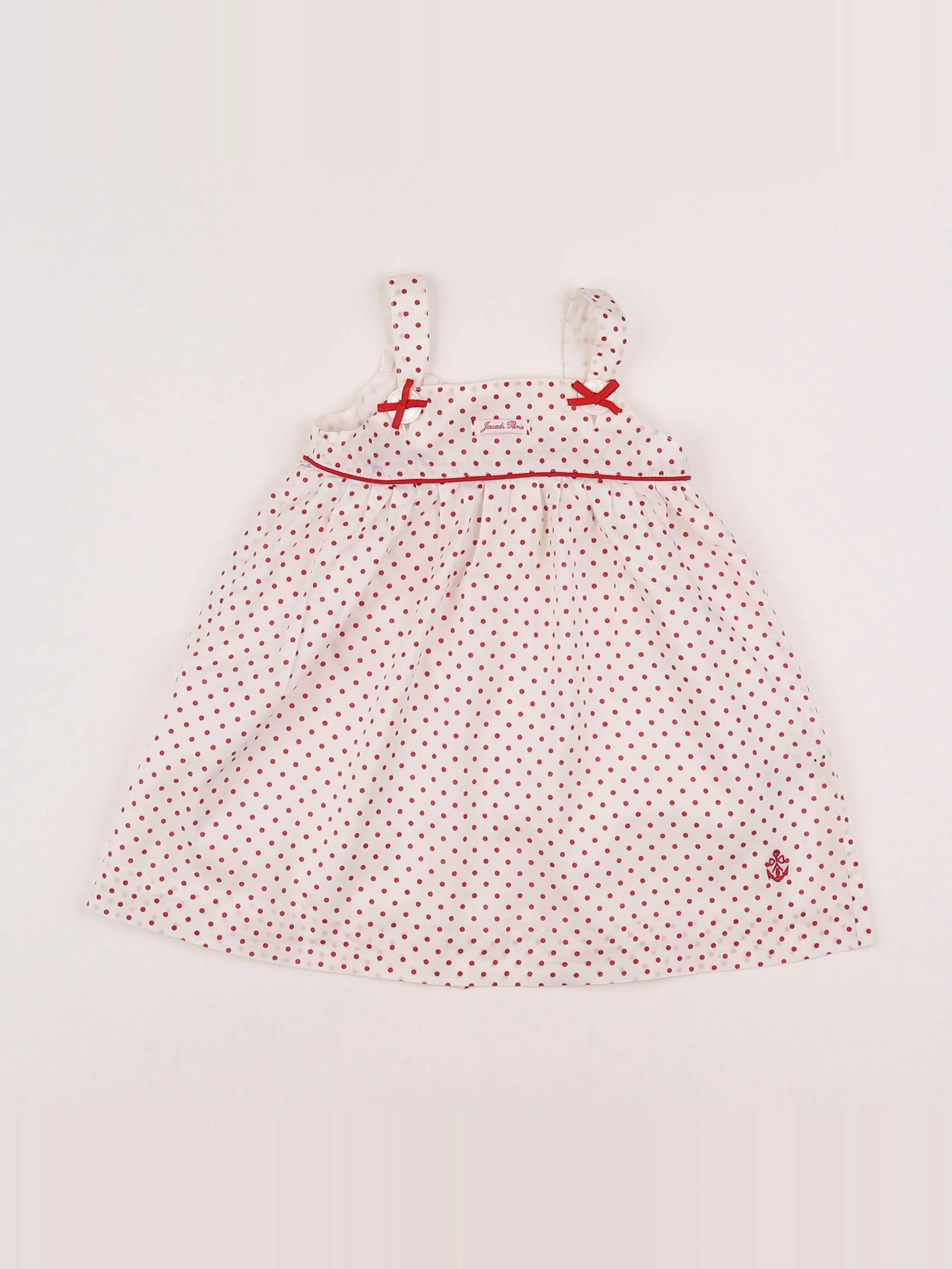 Jacadi - robe beige, rouge - 6 mois