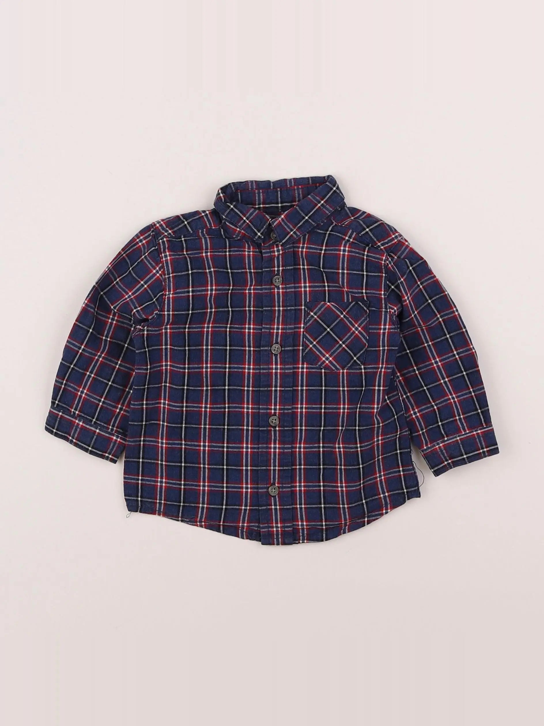 Boutchou - chemise bleu - 6 mois