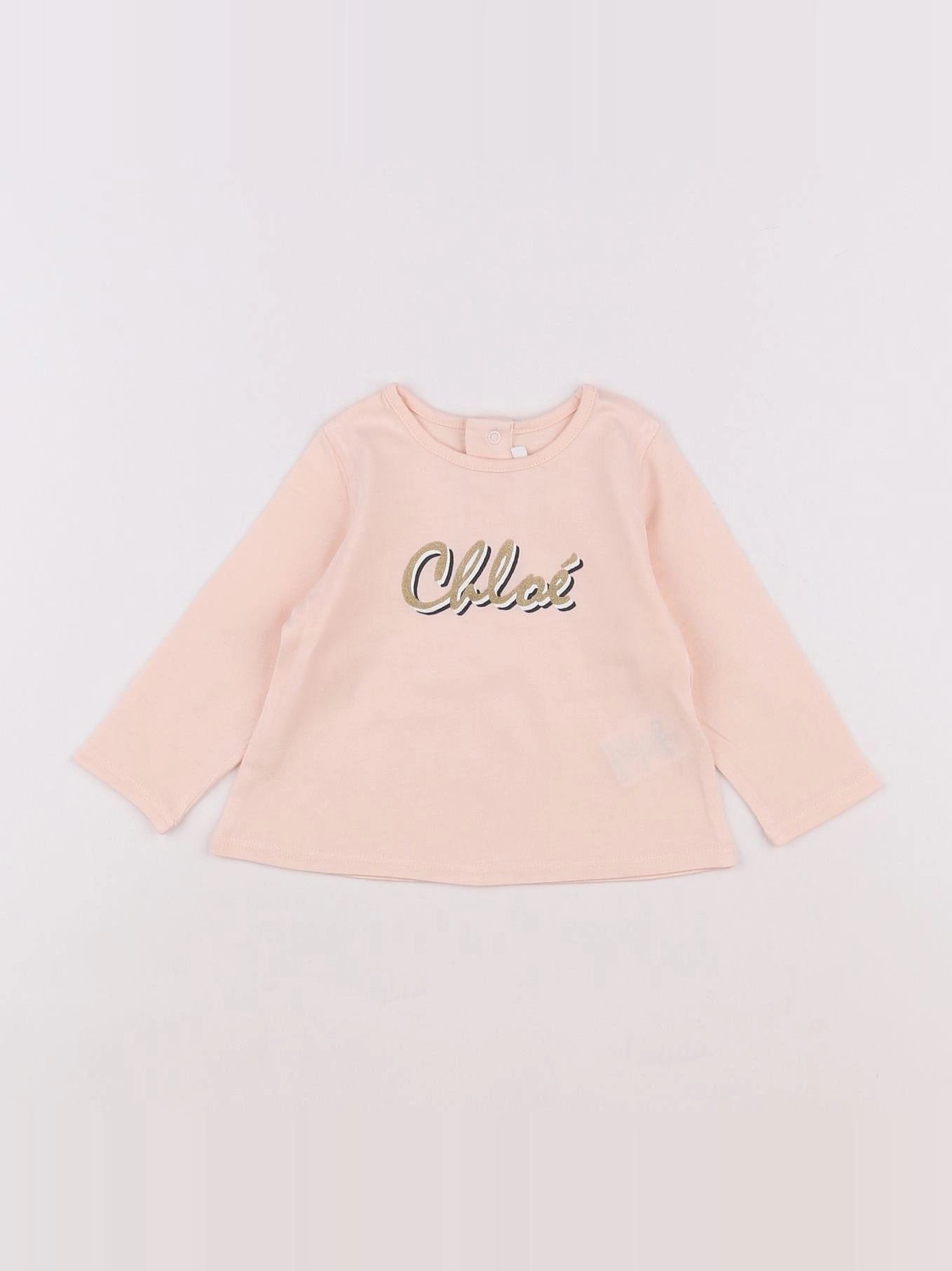 Chloé - tee-shirt rose - 6 mois