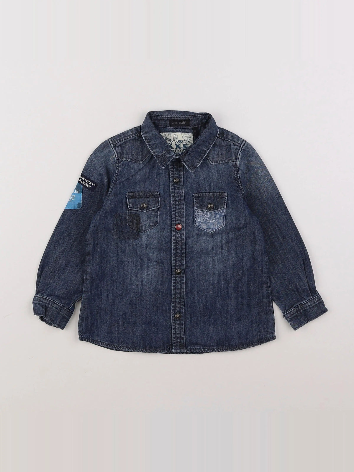 IKKS - chemise imprimé au dos bleu - 2 ans