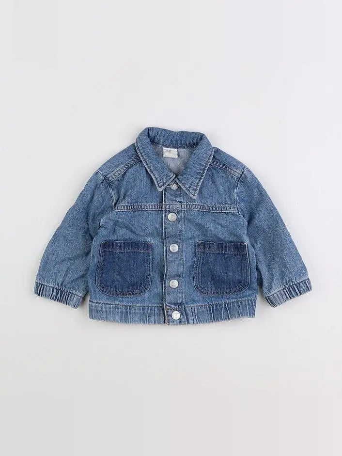 H&M - veste bleu - 6/9 mois