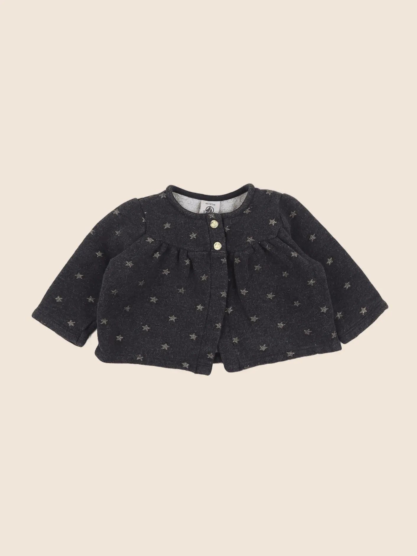 Petit Bateau - sweat gris - 6 mois