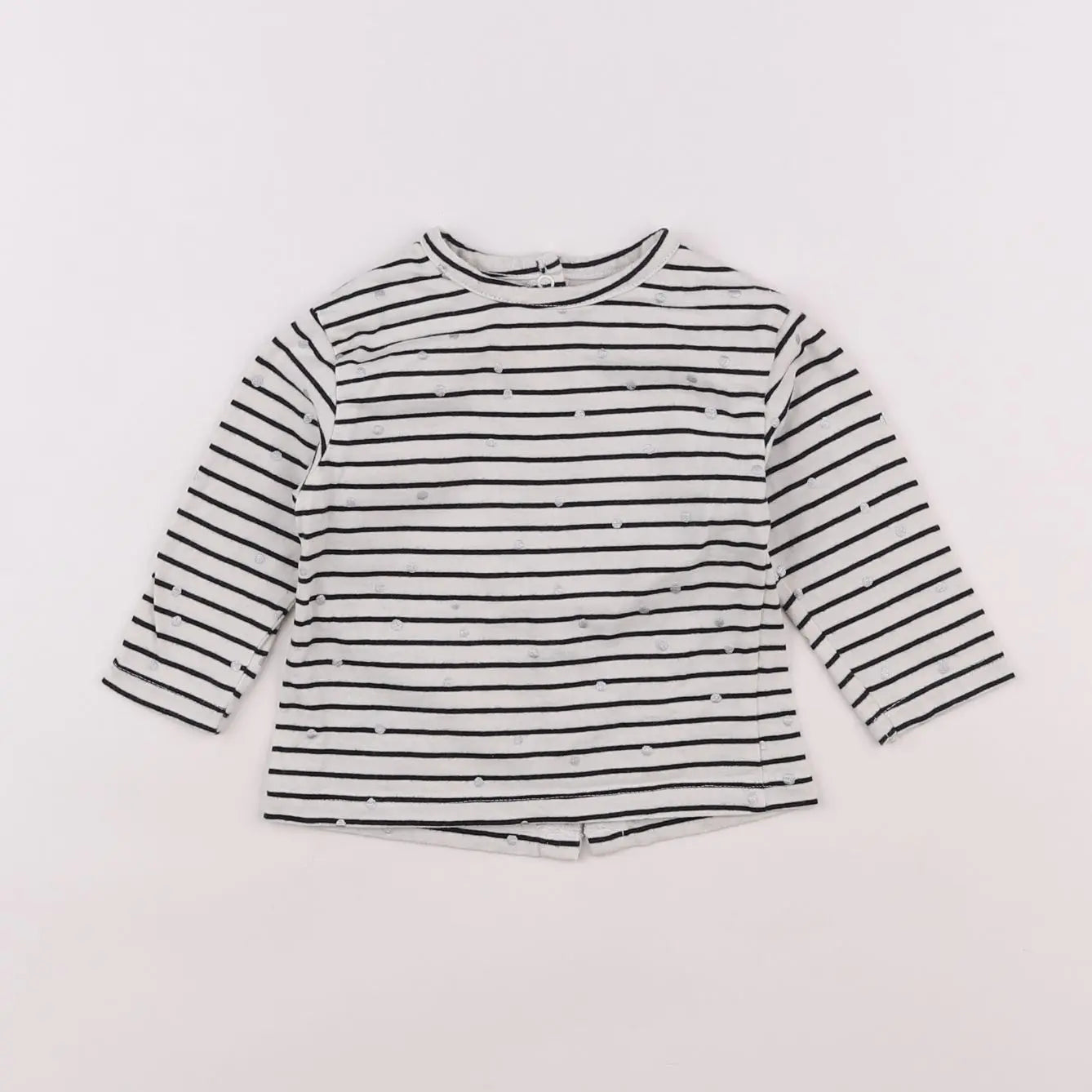 Vertbaudet - tee-shirt blanc, noir - 9 mois