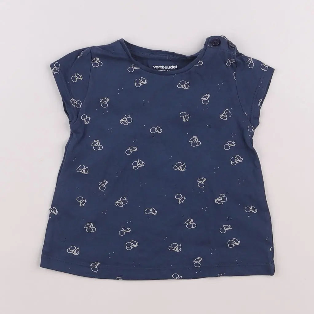 Vertbaudet - tee-shirt bleu - 6 mois