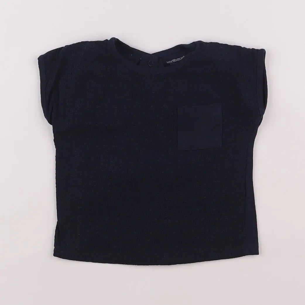 Vertbaudet - tee-shirt bleu - 6 mois