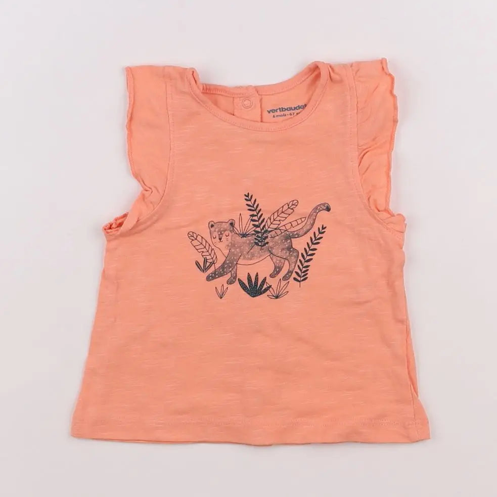 Vertbaudet - tee-shirt rose - 6 mois