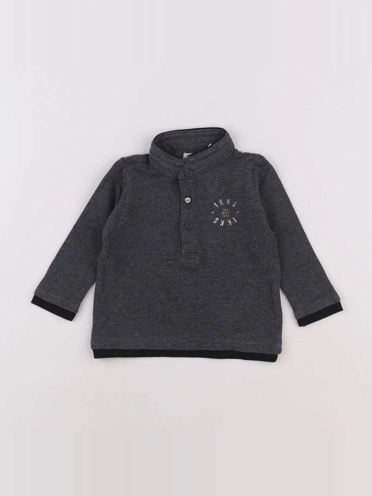 IKKS - polo imprimé au dos gris - 6 mois
