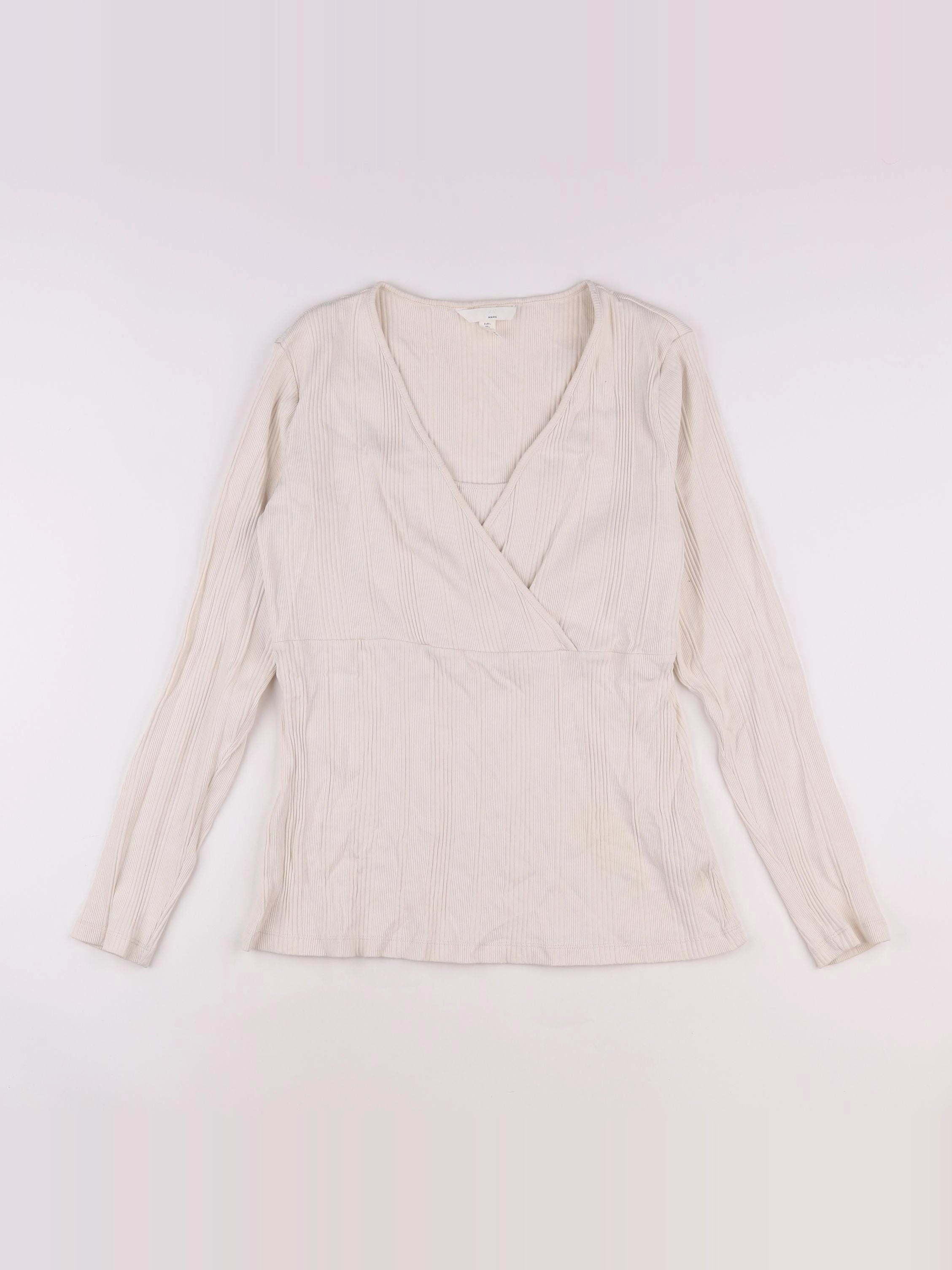 H&M - tee-shirt beige - 44 à 46