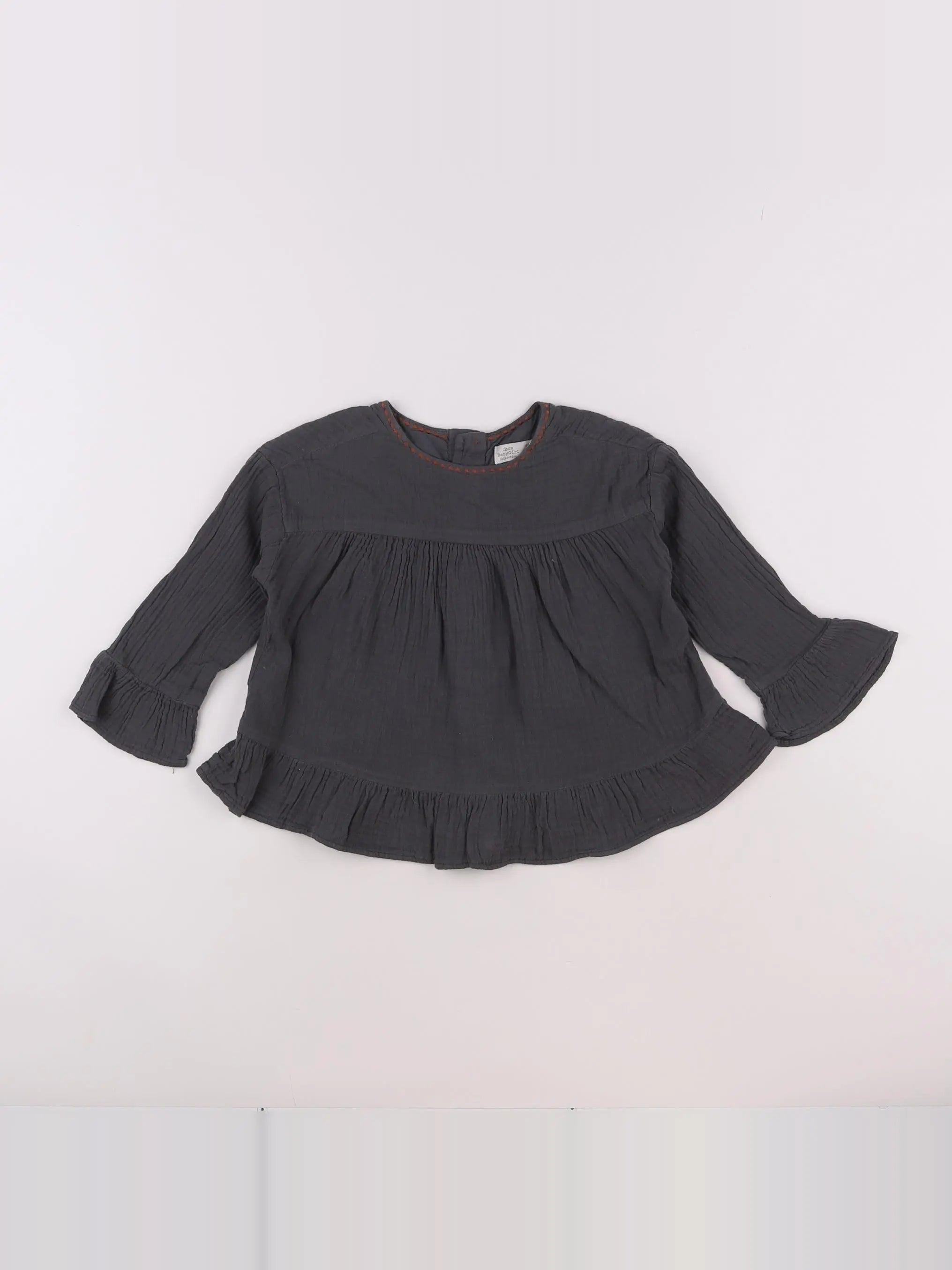 Zara - blouse gris - 2/3 ans