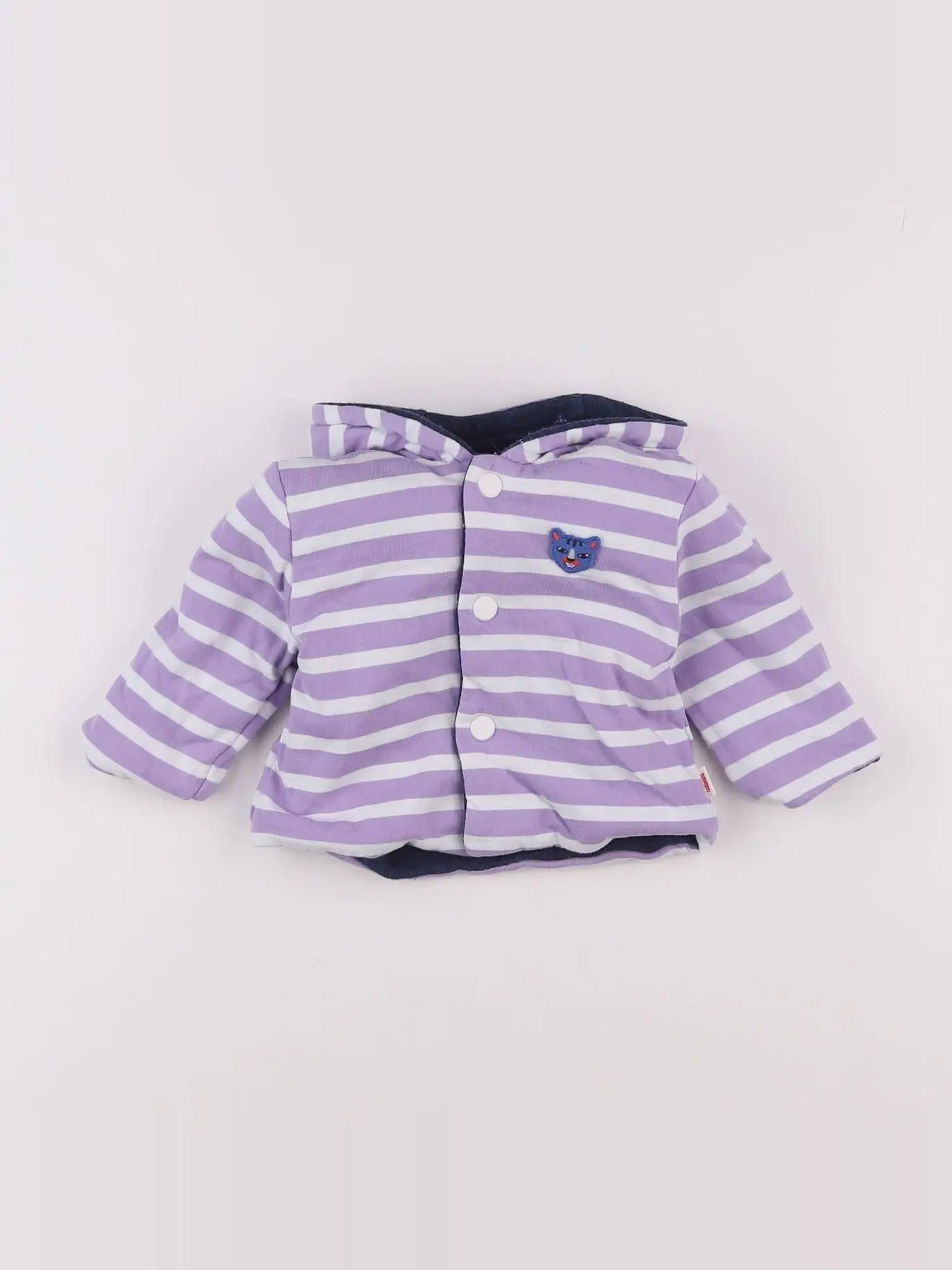 Catimini - veste réversible violet, bleu - 6 mois