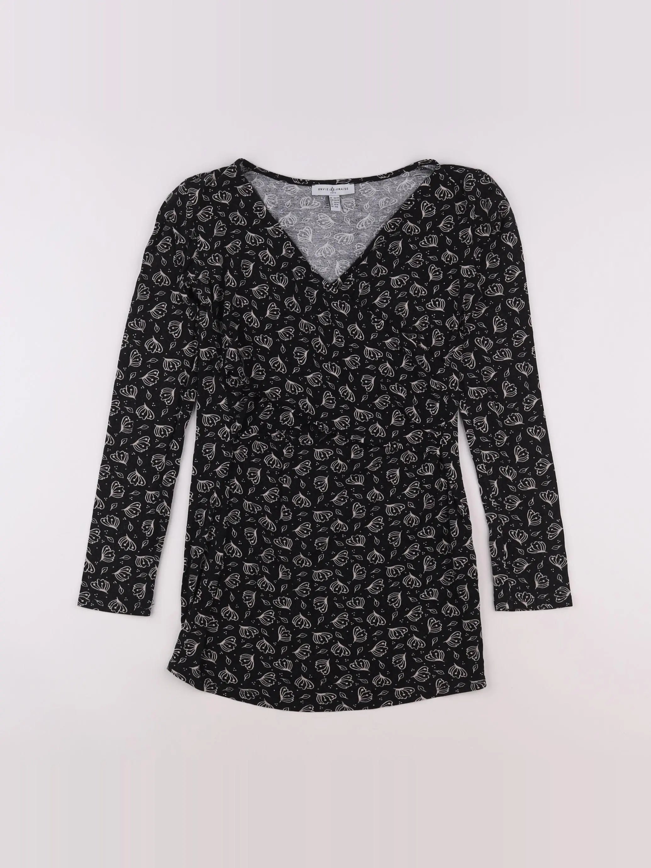 Envie de fraise - tee-shirt allaitement, grossesse noir - 34 à 36