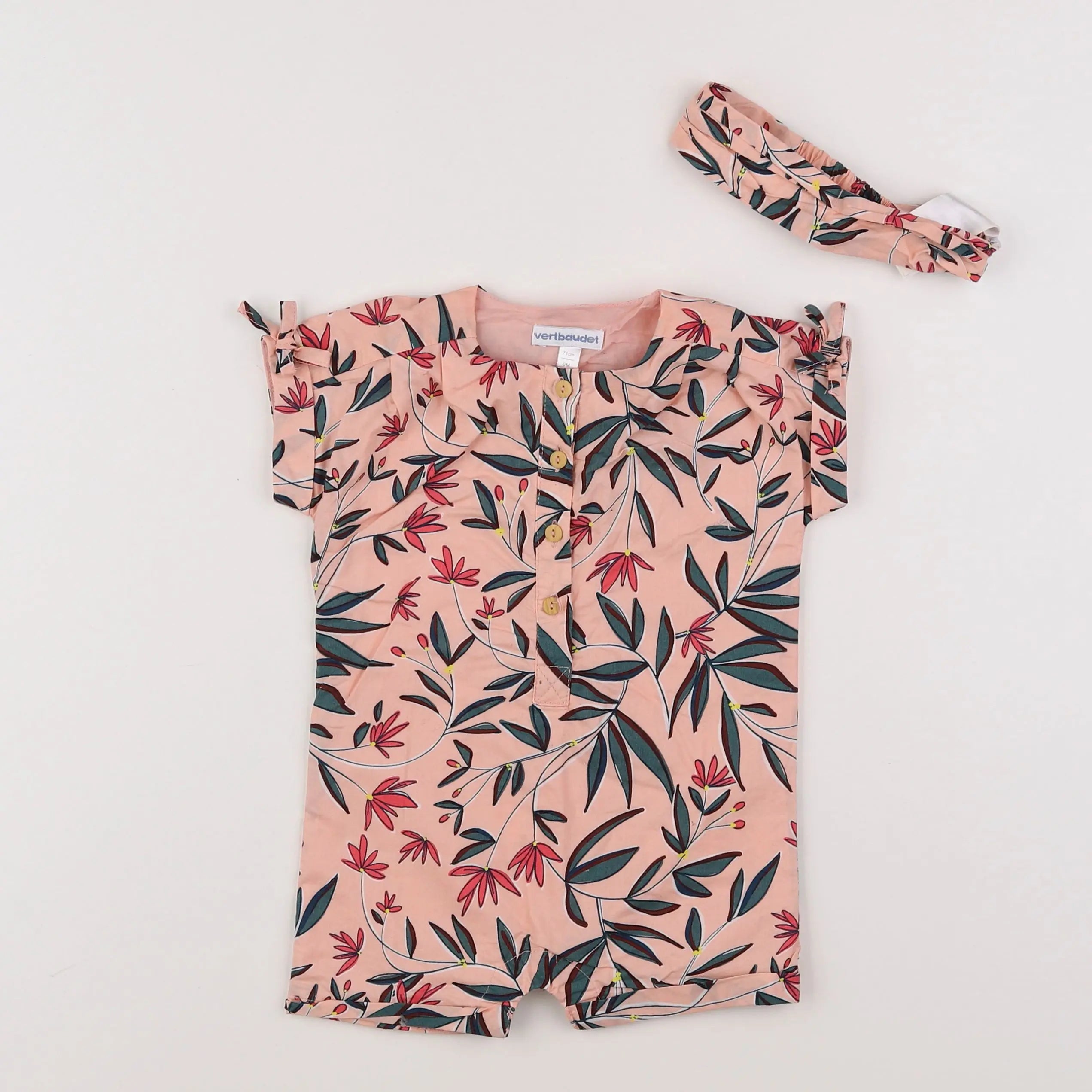 Vertbaudet - combinaison multicolore - 9 mois