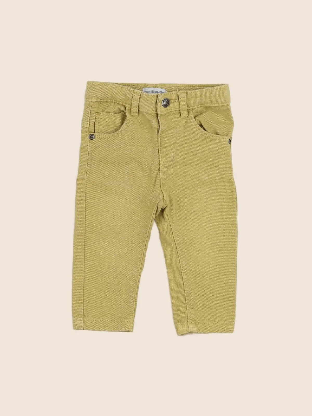 Vertbaudet - pantalon jaune - 9 mois