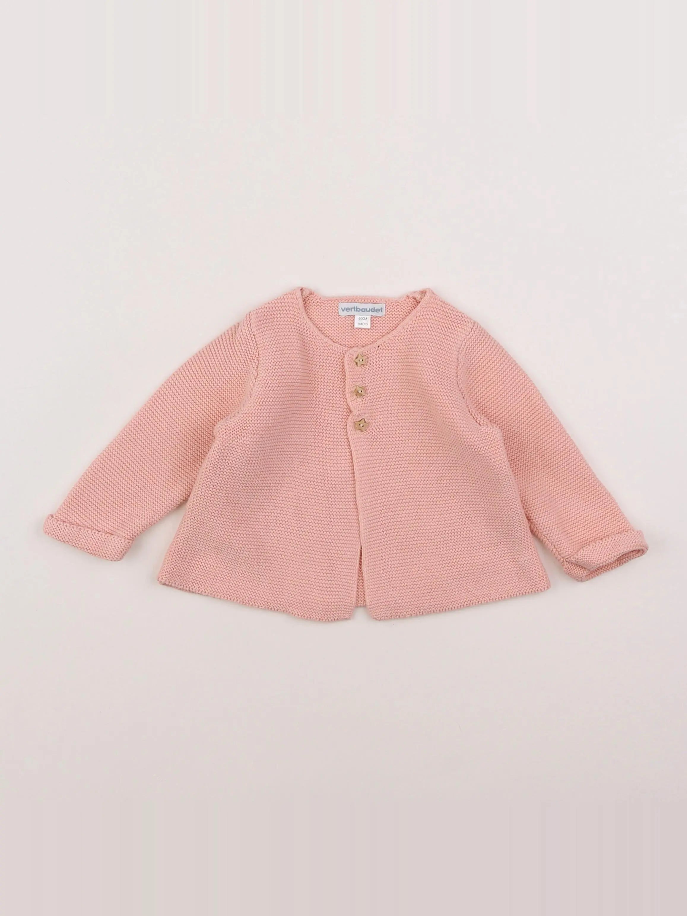 Vertbaudet - gilet rose - 3 mois