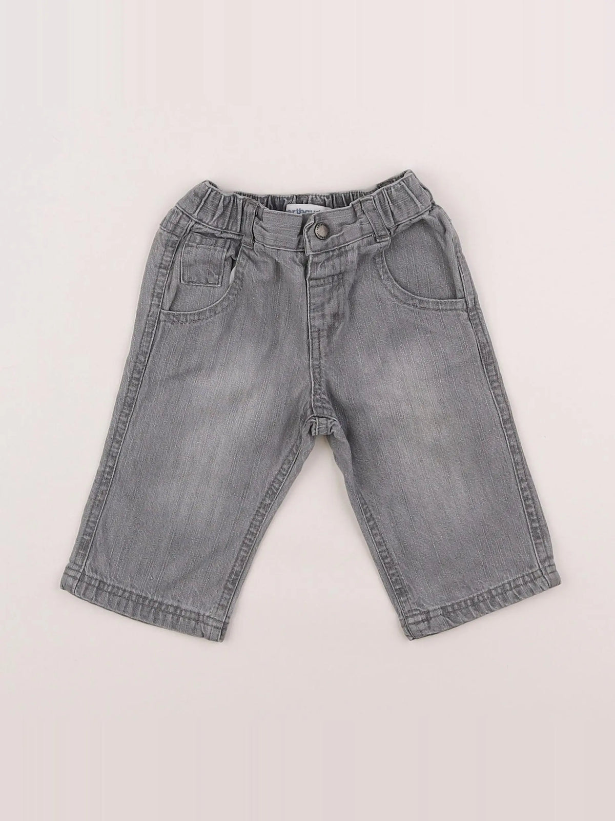 Vertbaudet - jean gris - 6/9 mois