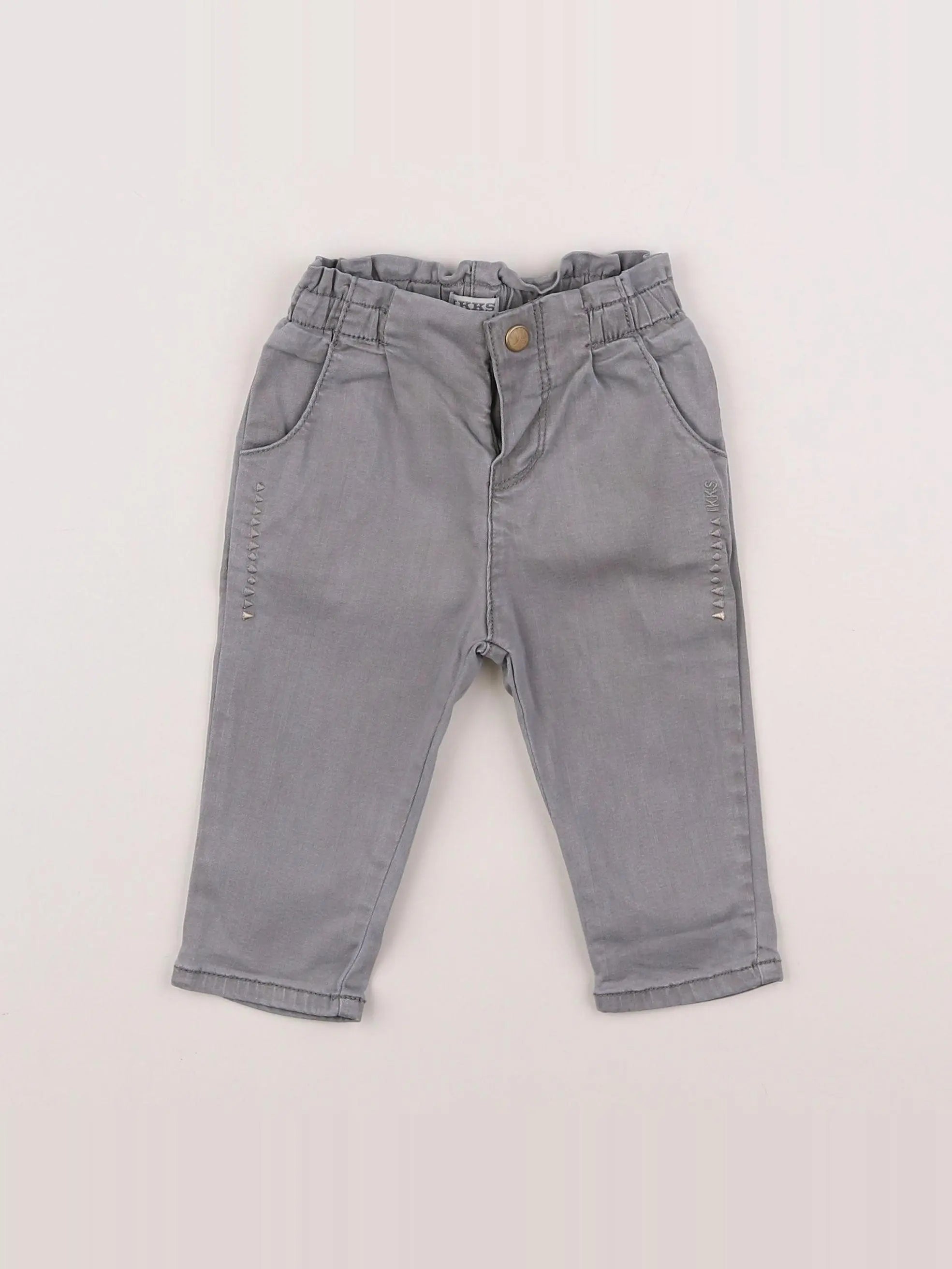 IKKS - jean gris - 6/9 mois