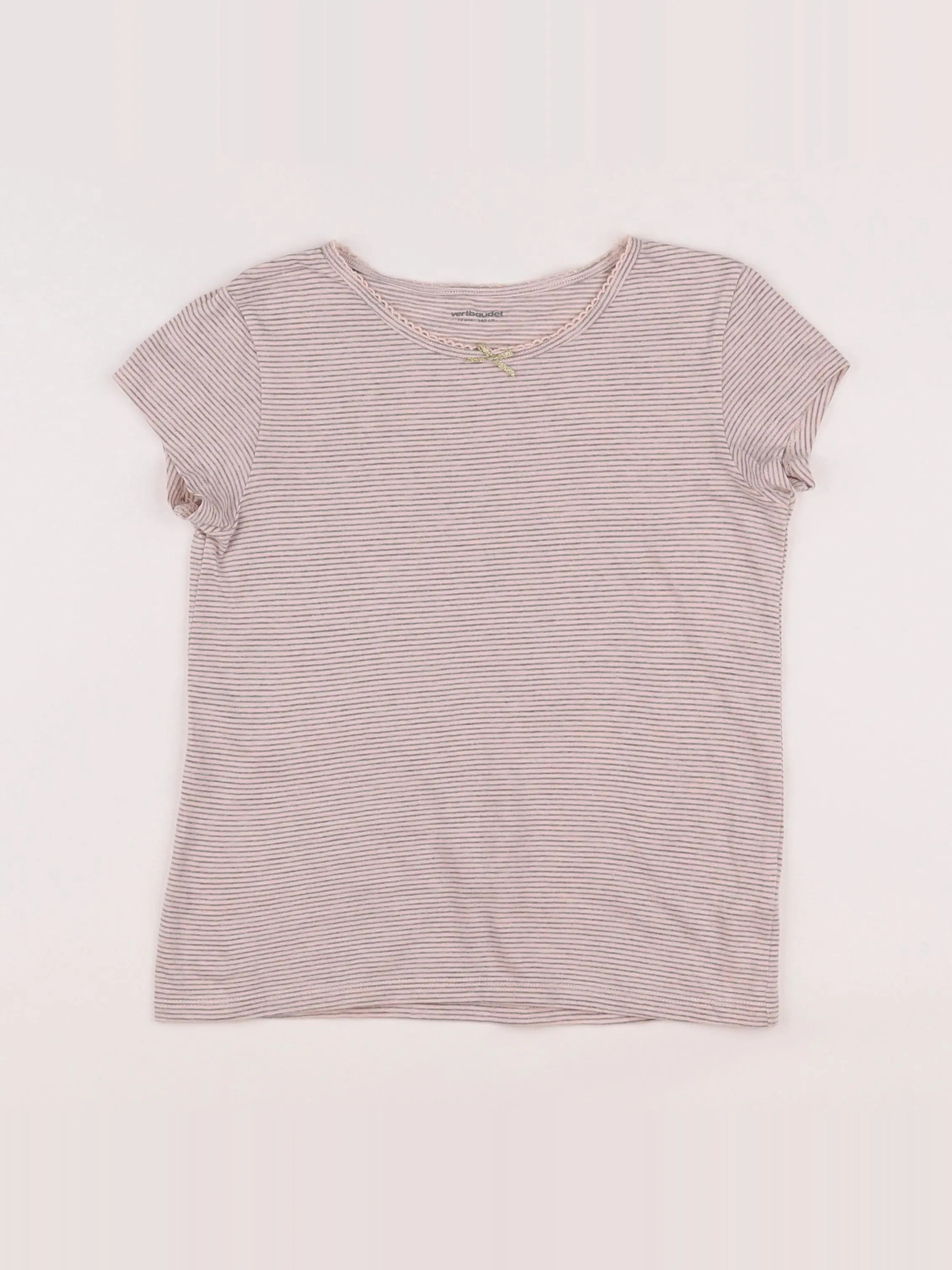 Vertbaudet - maillot de corps gris, rose - 10 ans