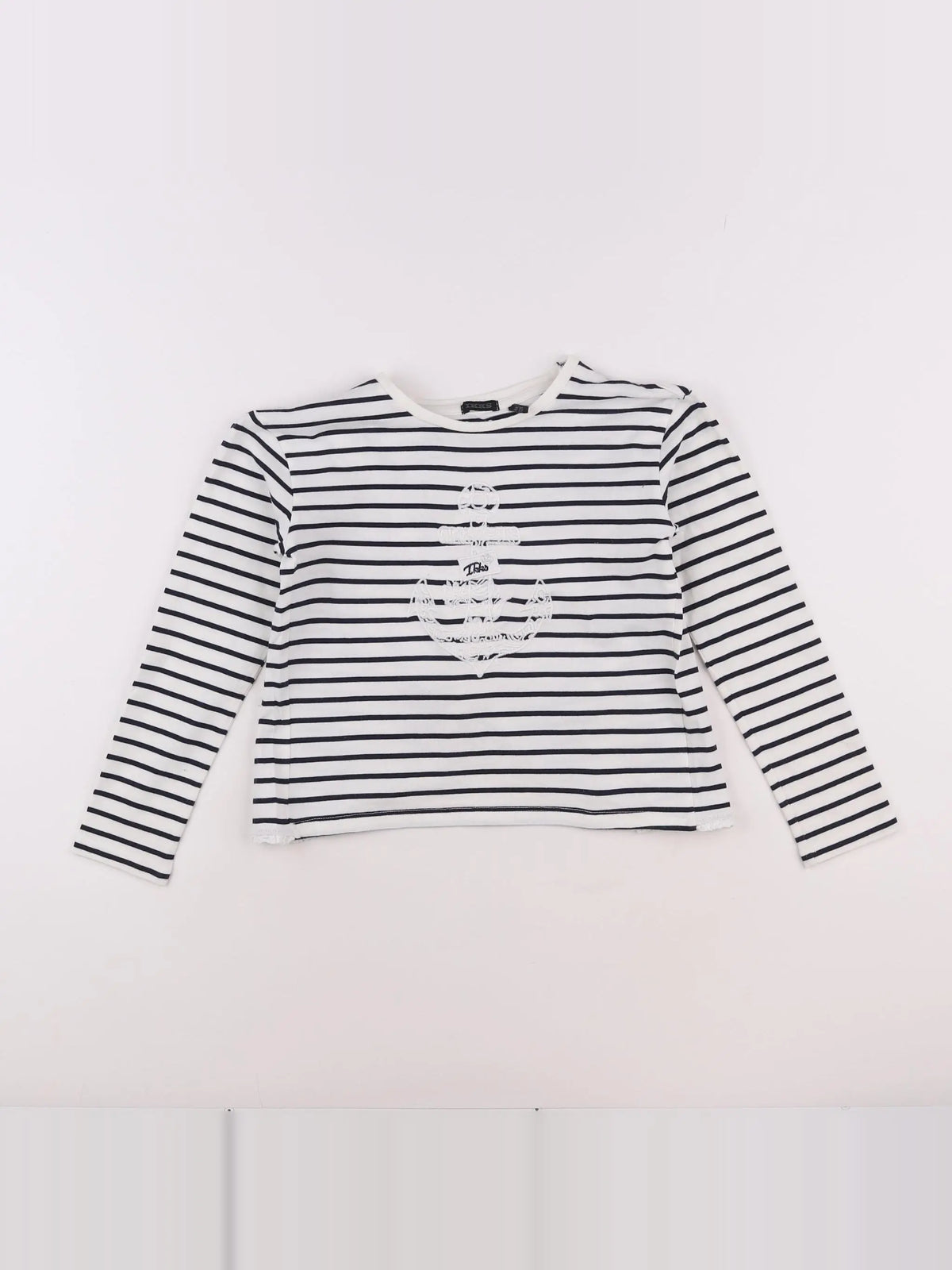IKKS - tee-shirt blanc, bleu - 8 ans