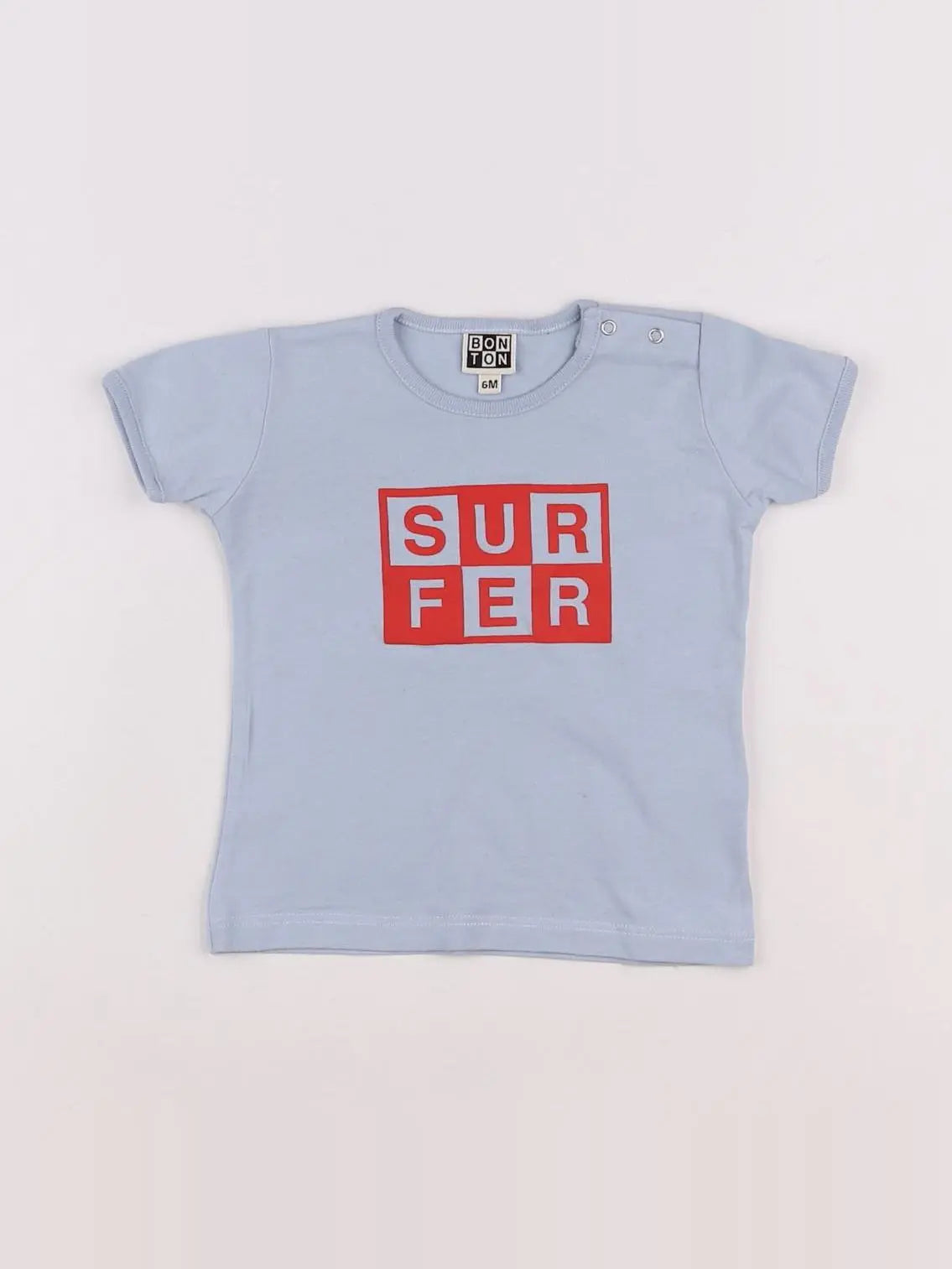 Bonton - tee-shirt bleu - 6 mois