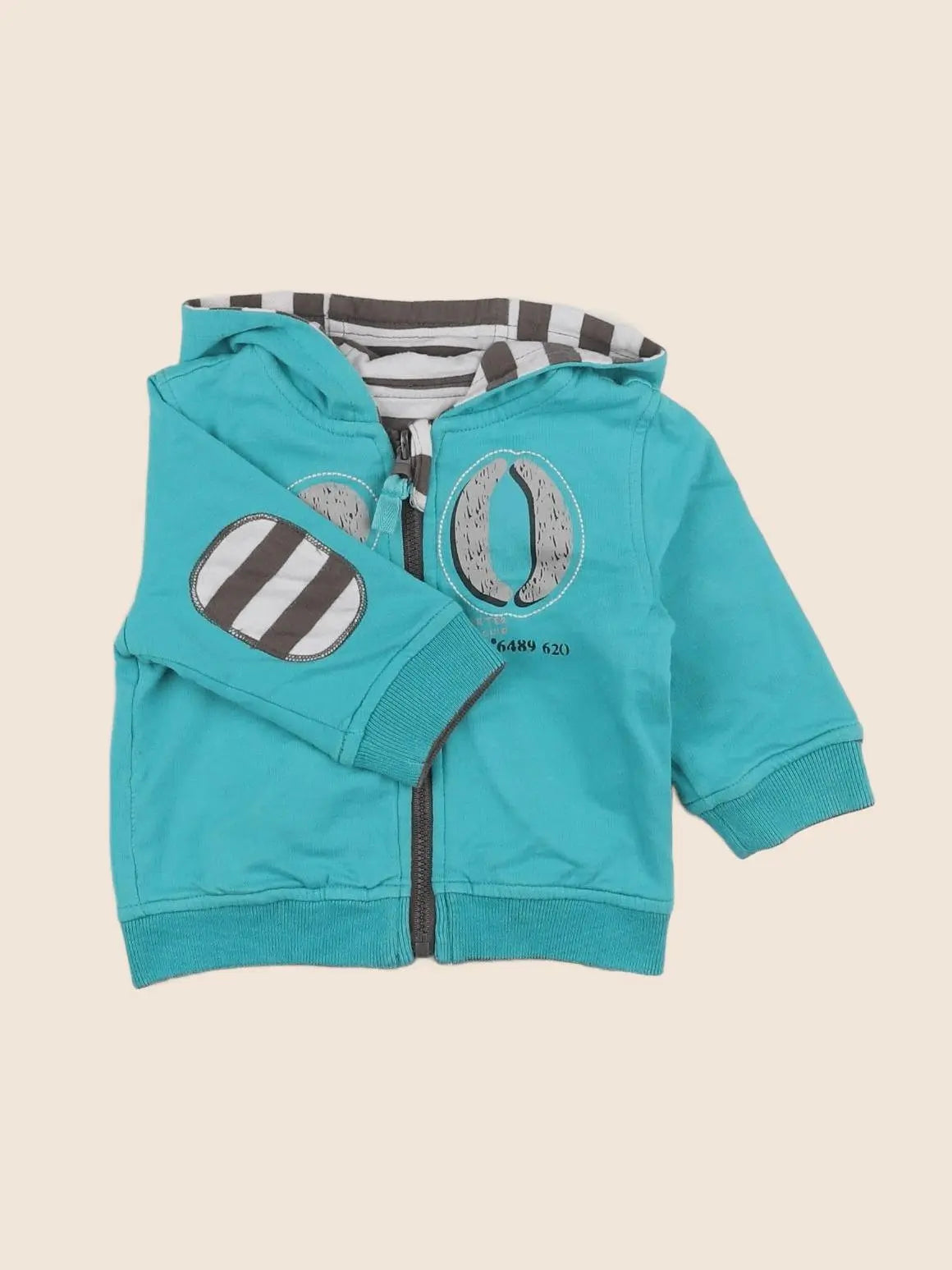 Vertbaudet - sweat réversible bleu - 6 mois