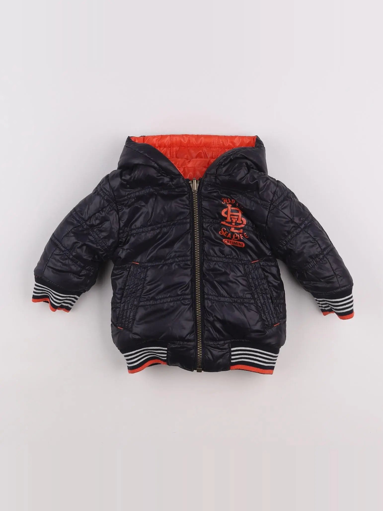 Catimini - doudoune bleu, rouge - 6 mois