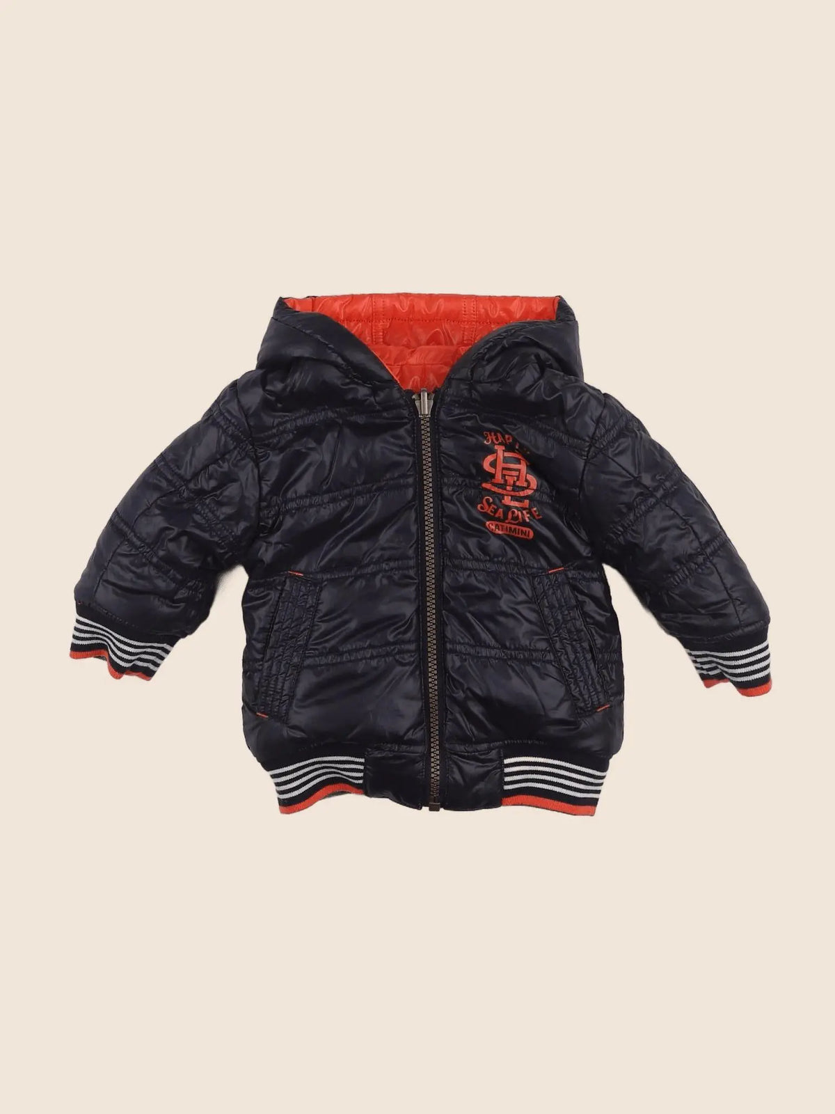 Catimini - doudoune bleu, rouge - 6 mois