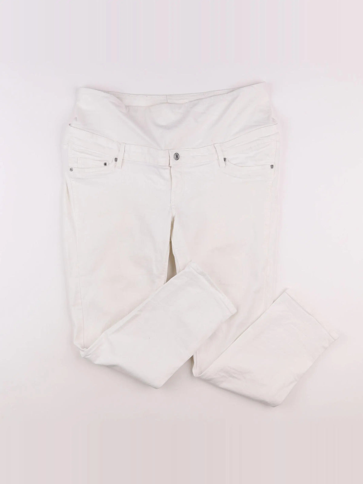 H&M - jean grossesse blanc - 44