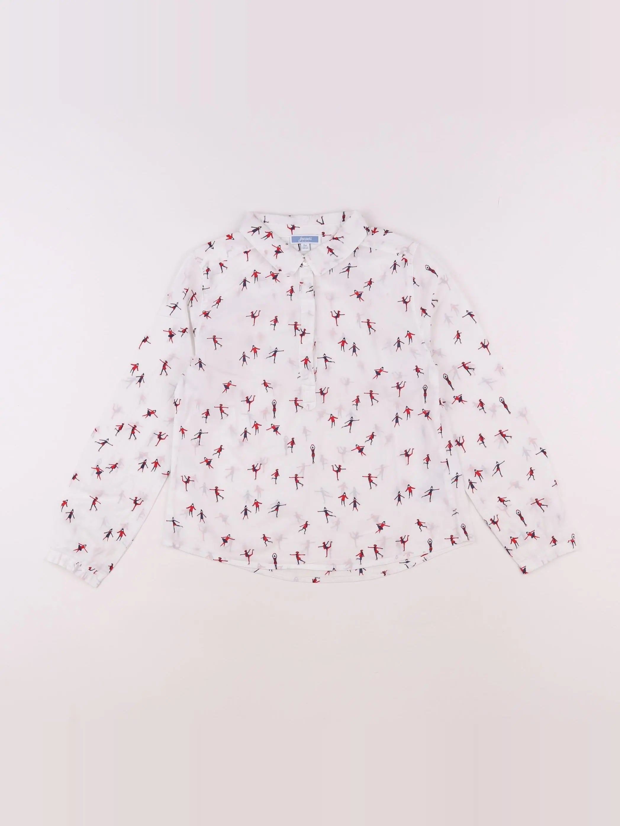 Jacadi - blouse blanc, rouge - 8 ans