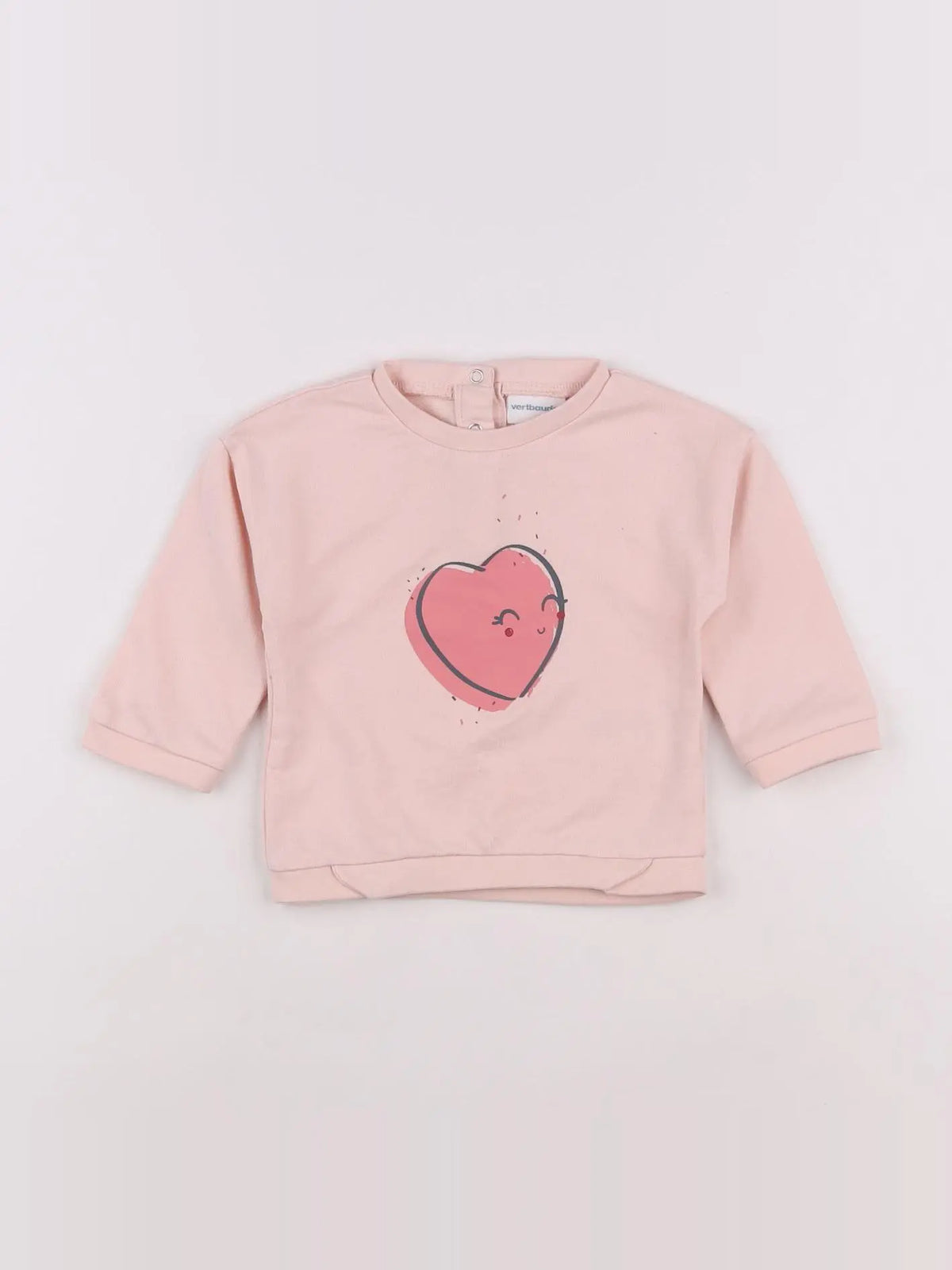 Vertbaudet - sweat rose - 9 mois