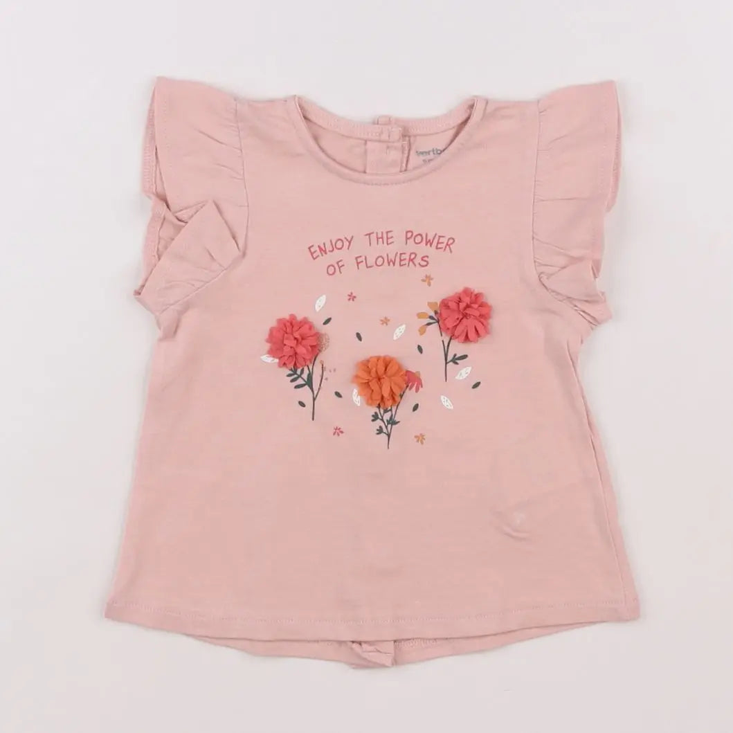 Vertbaudet - tee-shirt rose - 6 mois