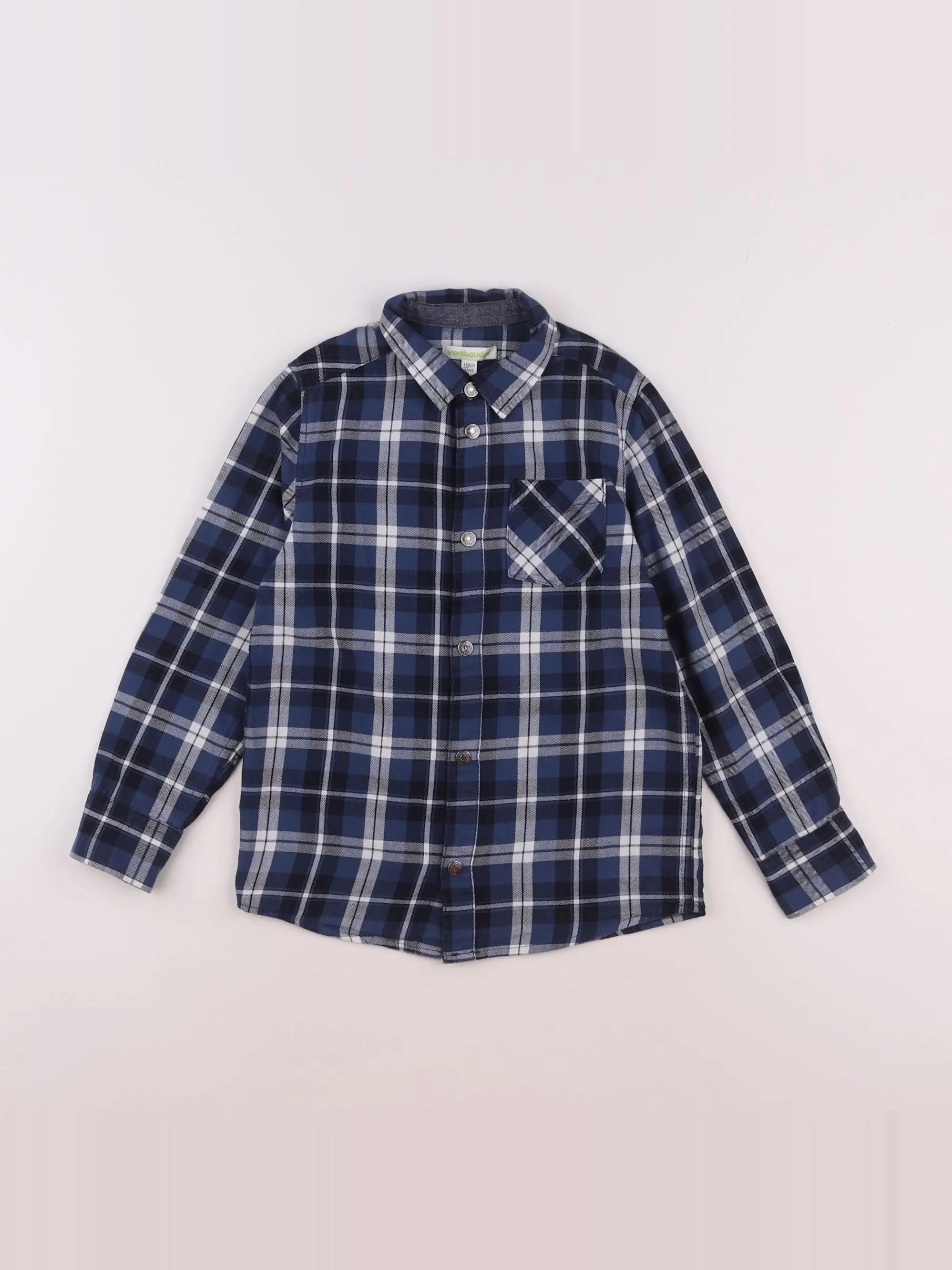 Vertbaudet - chemise imprimé au dos bleu - 8 ans