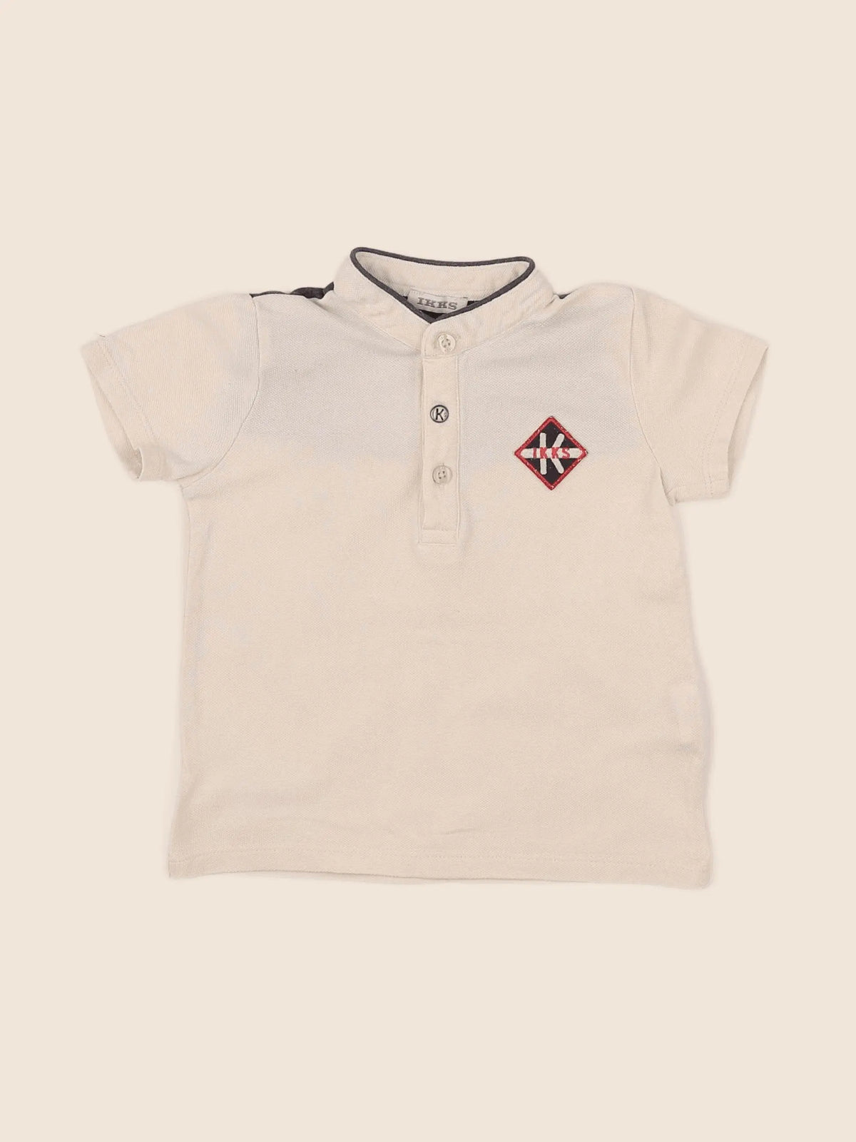 IKKS - polo imprimé au dos beige - 12 mois