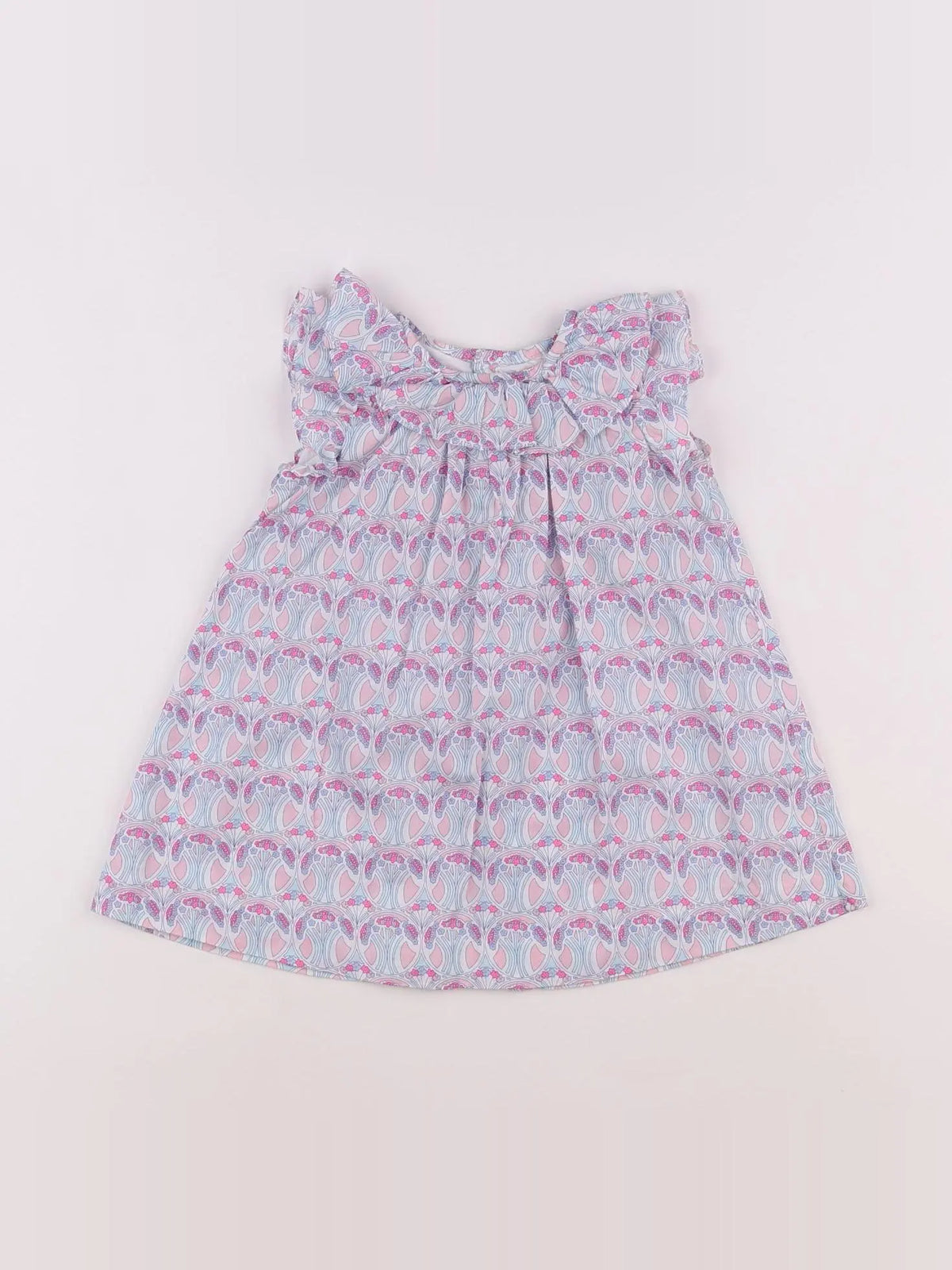 Jacadi - robe rose, bleu - 12 mois