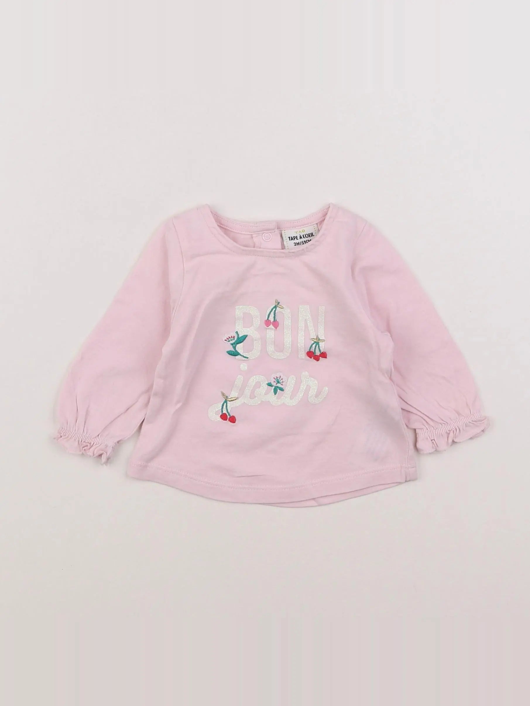 Tape à l'oeil - tee-shirt rose - 3 mois