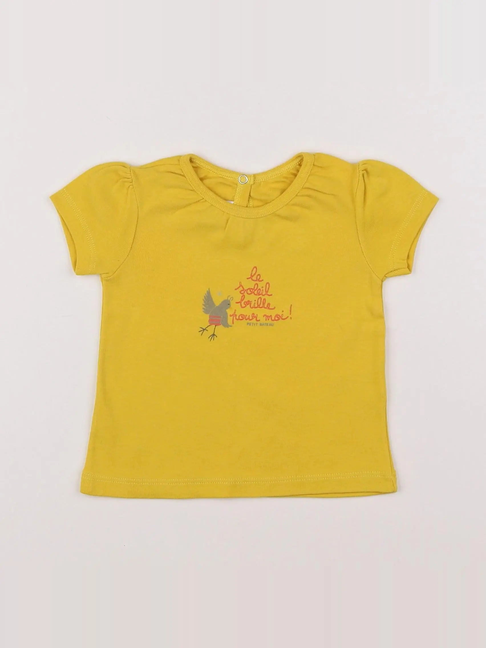 Petit Bateau - tee-shirt jaune - 6 mois