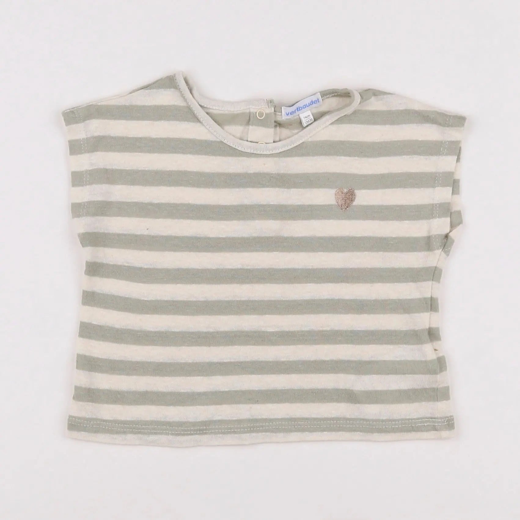 Vertbaudet - tee-shirt vert - 12 mois