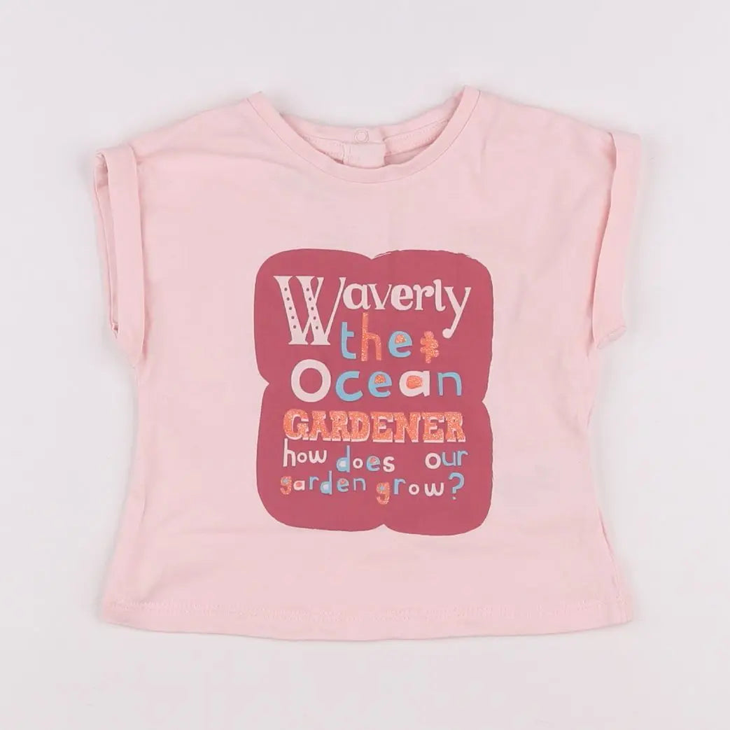 Vertbaudet - tee-shirt rose - 9 mois
