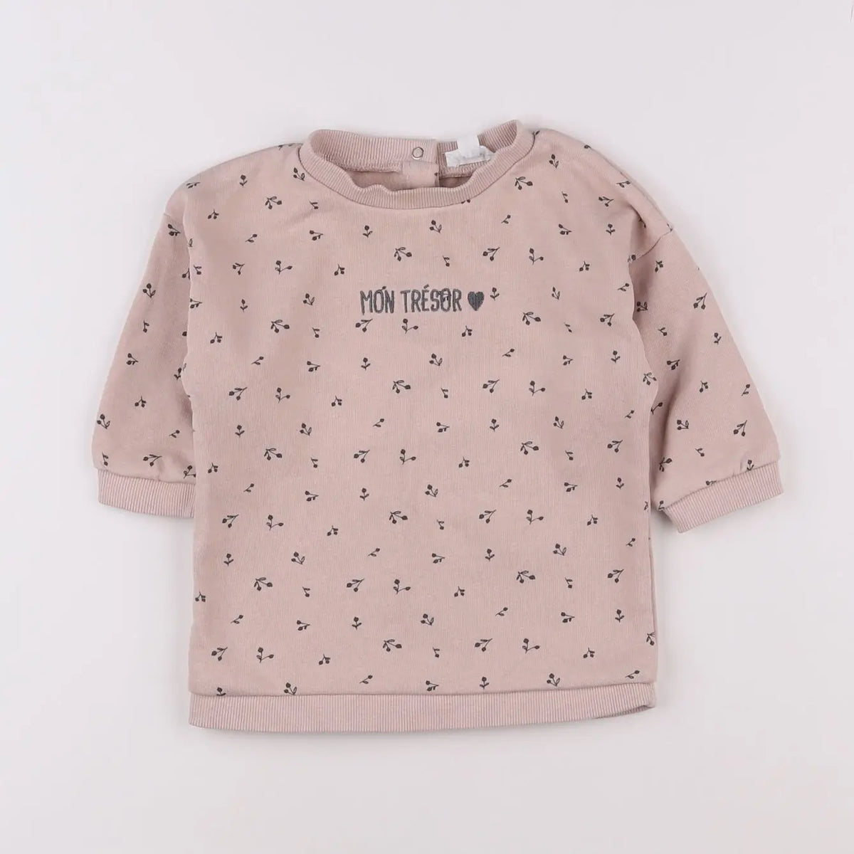 Vertbaudet - sweat rose - 12 mois