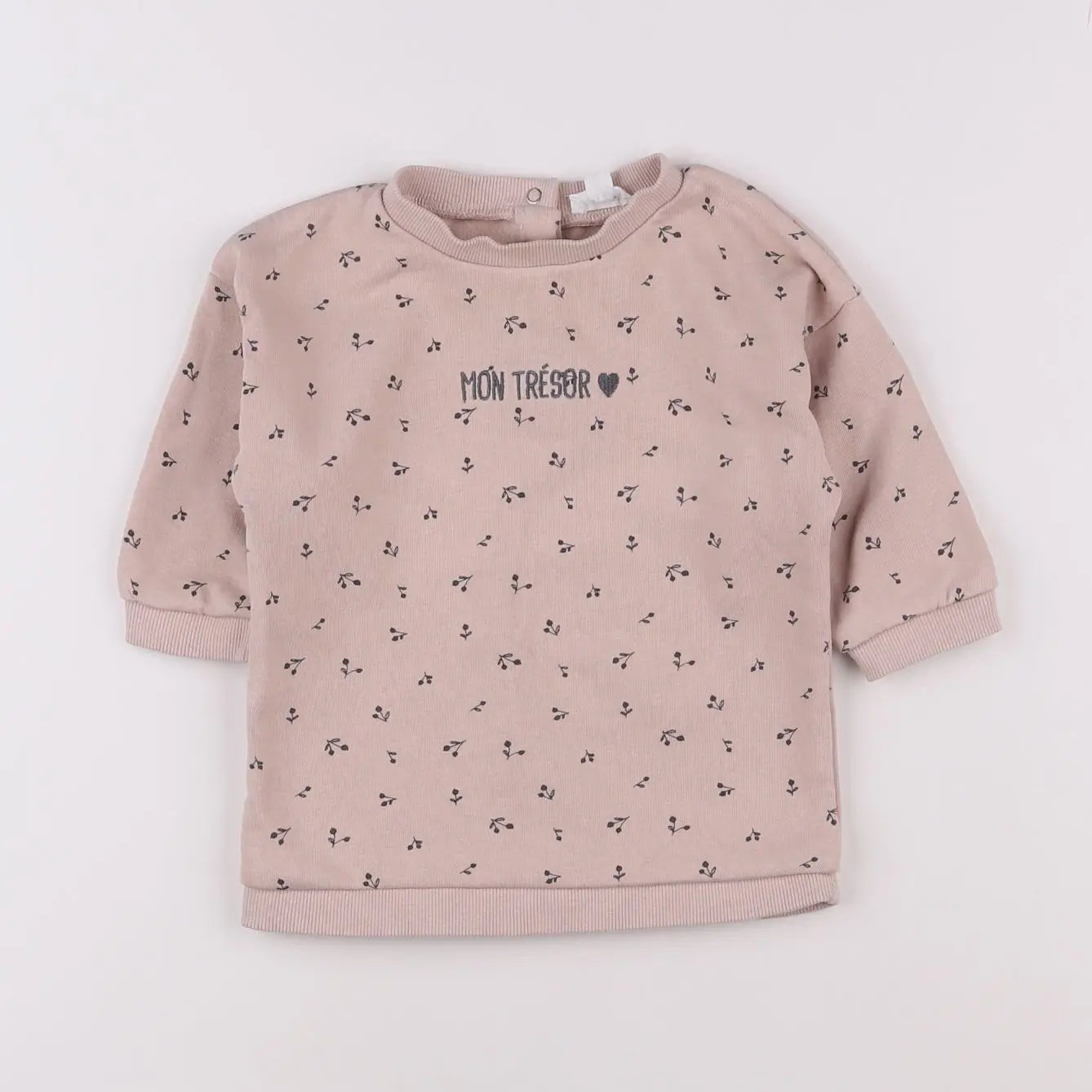 Vertbaudet - sweat rose - 12 mois
