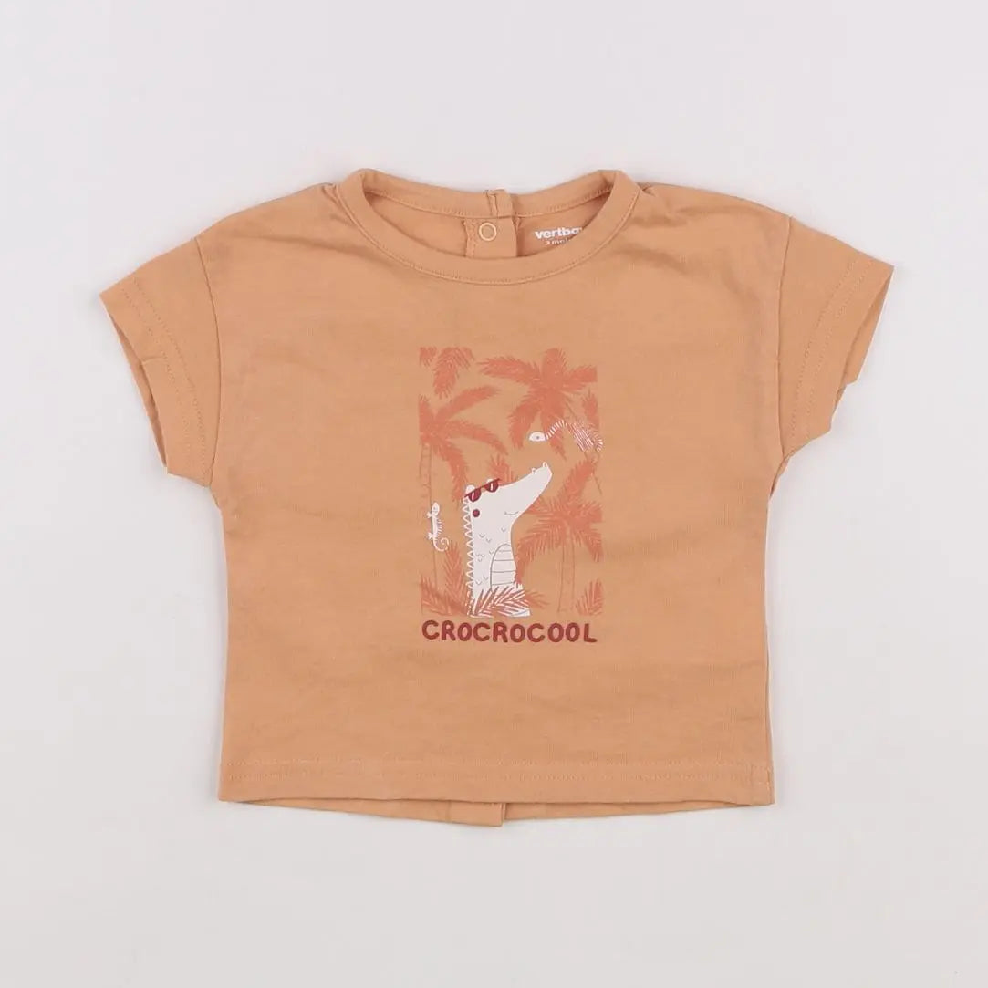 Vertbaudet - tee-shirt orange - 3 mois