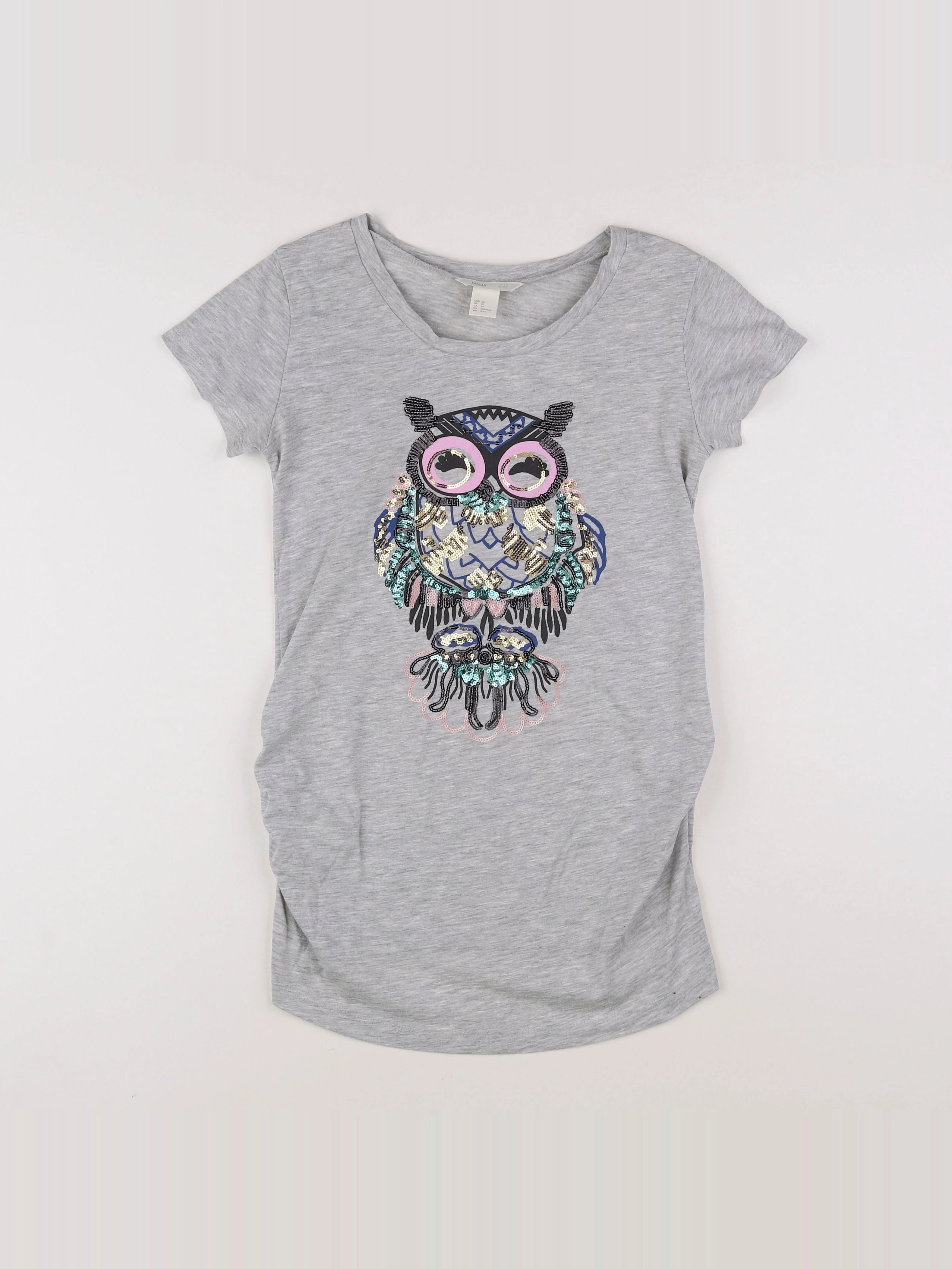 H&M - tee-shirt grossesse gris - 34