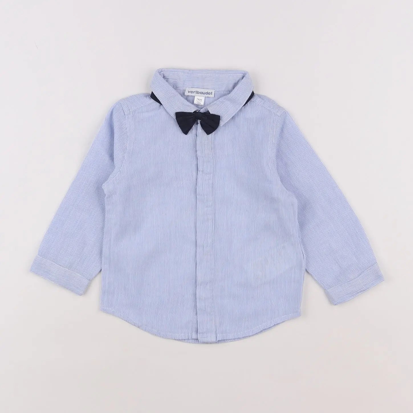 Vertbaudet - chemise bleu - 12 mois
